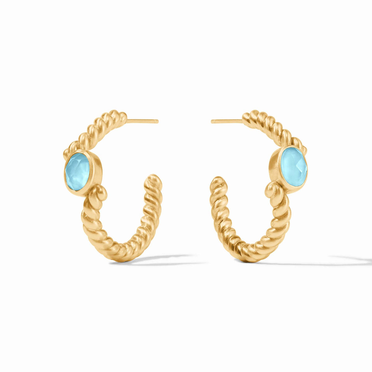 Julie Vos - Nassau Stone Hoop, Iridescent Capri Blue