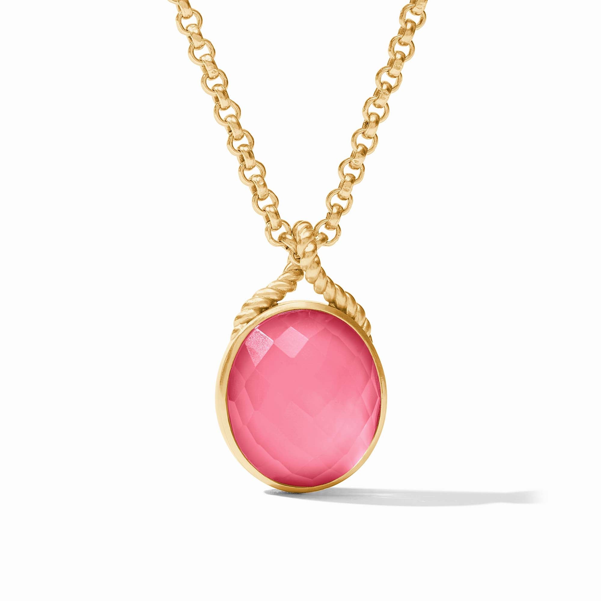 Julie Vos - Nassau Stone Pendant, Iridescent Peony Pink