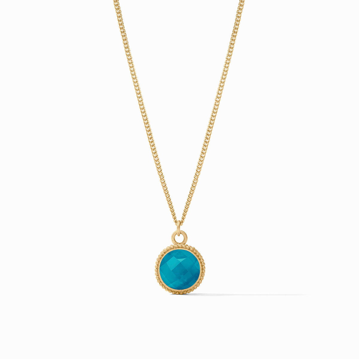 Julie Vos - Fleur-de-Lis Solitaire Necklace, Iridescent London Blue