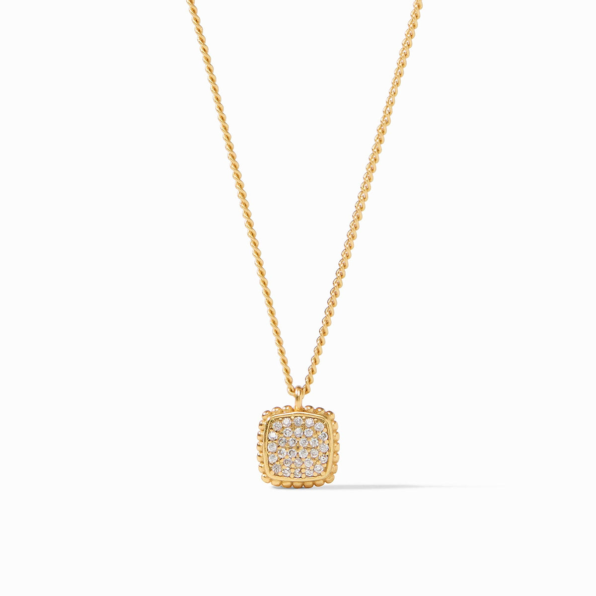 Julie Vos - Noel Pavé Solitaire Necklace, Pavé Cubic Zirconia
