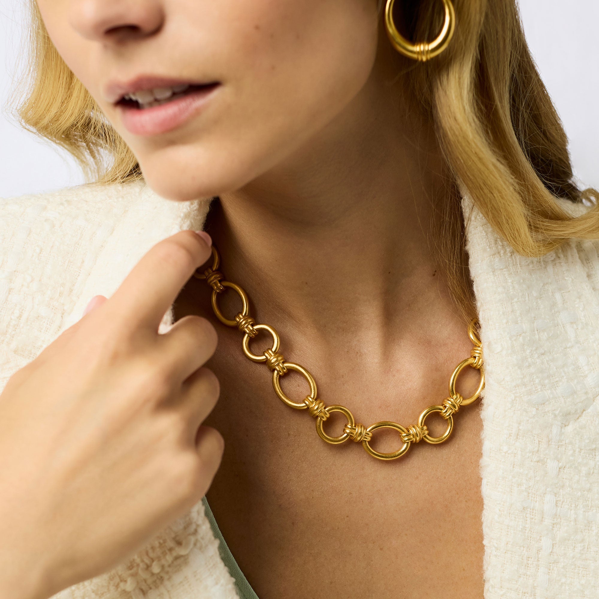 アクセサリー DIFFERENT NECKLACE PREMIUM GOLD 53cm Portofino Gold Link Necklace | Julie Vos