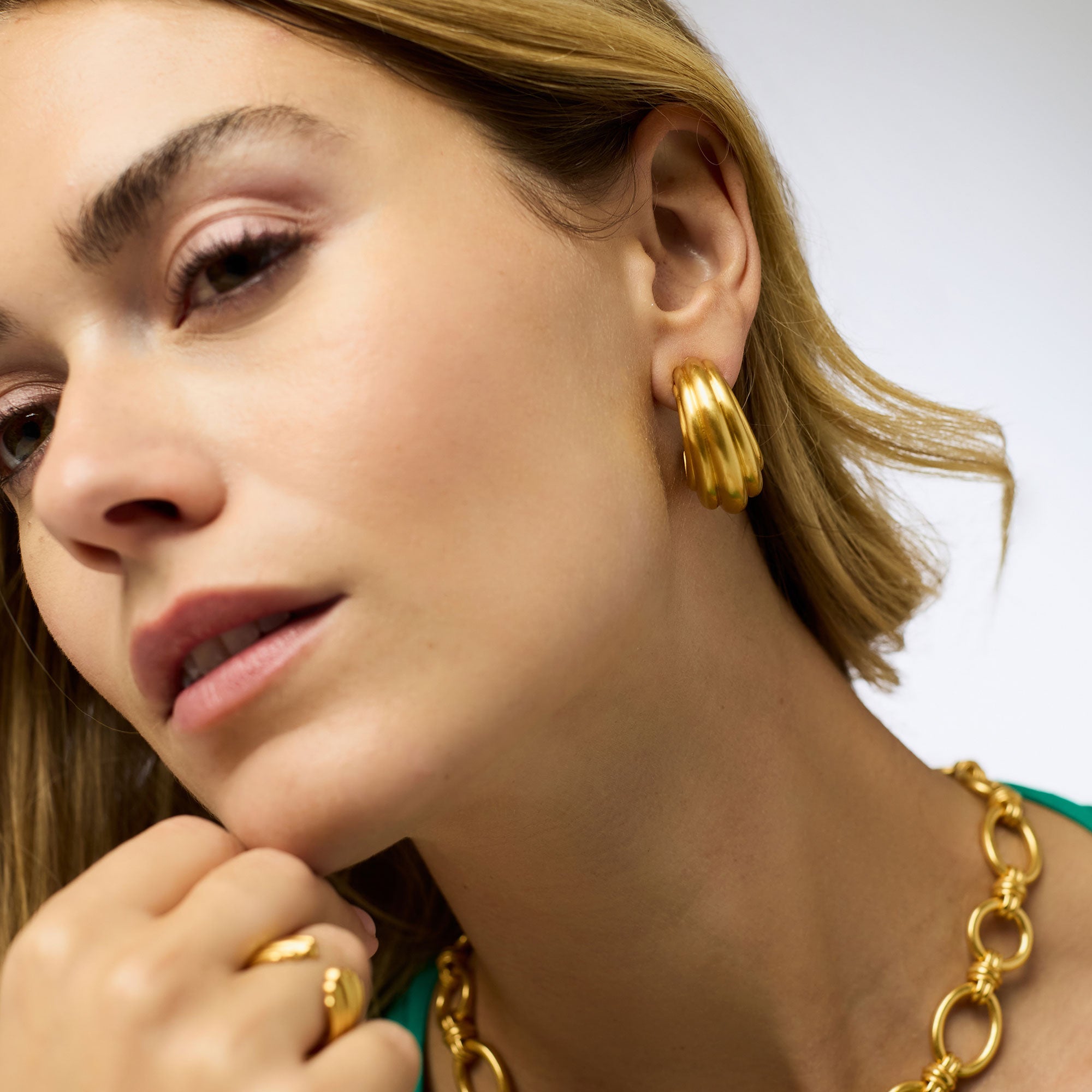 Portofino Gold Statement Hoop | Julie Vos