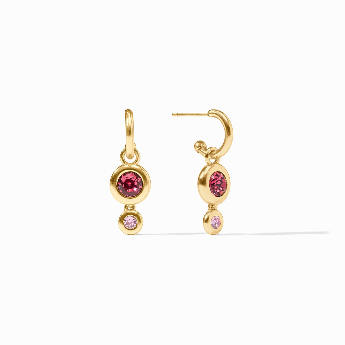 Julie Vos - Rainbow Duo Hoop & Charm Earring, Pink Dawn