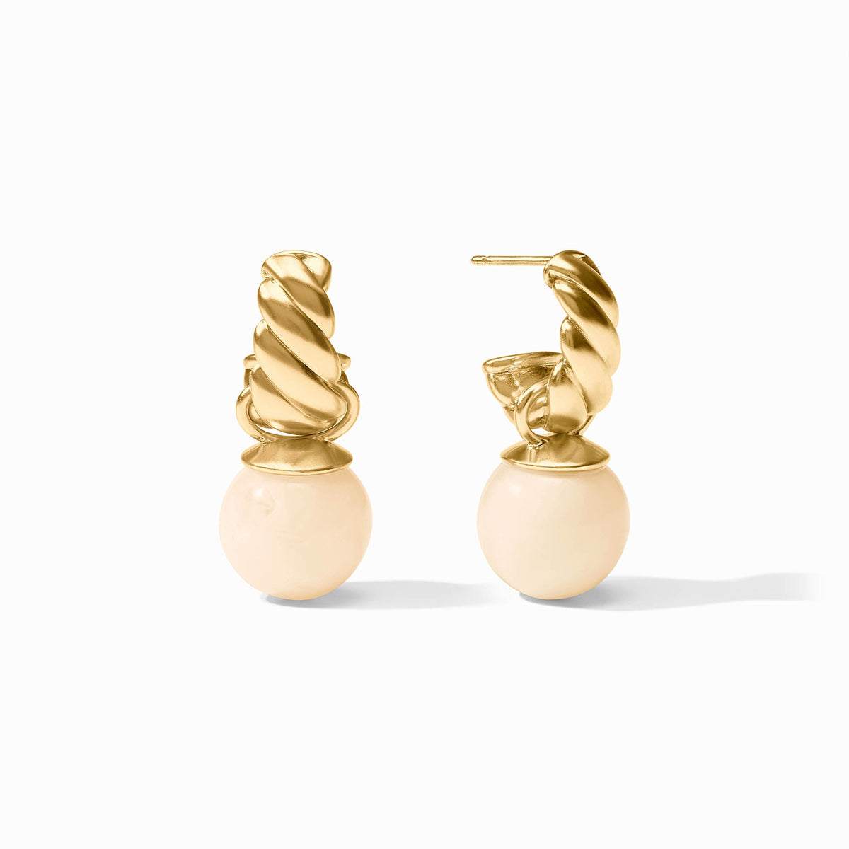 Julie Vos - Ravello Hoop & Charm Earring, Ivory