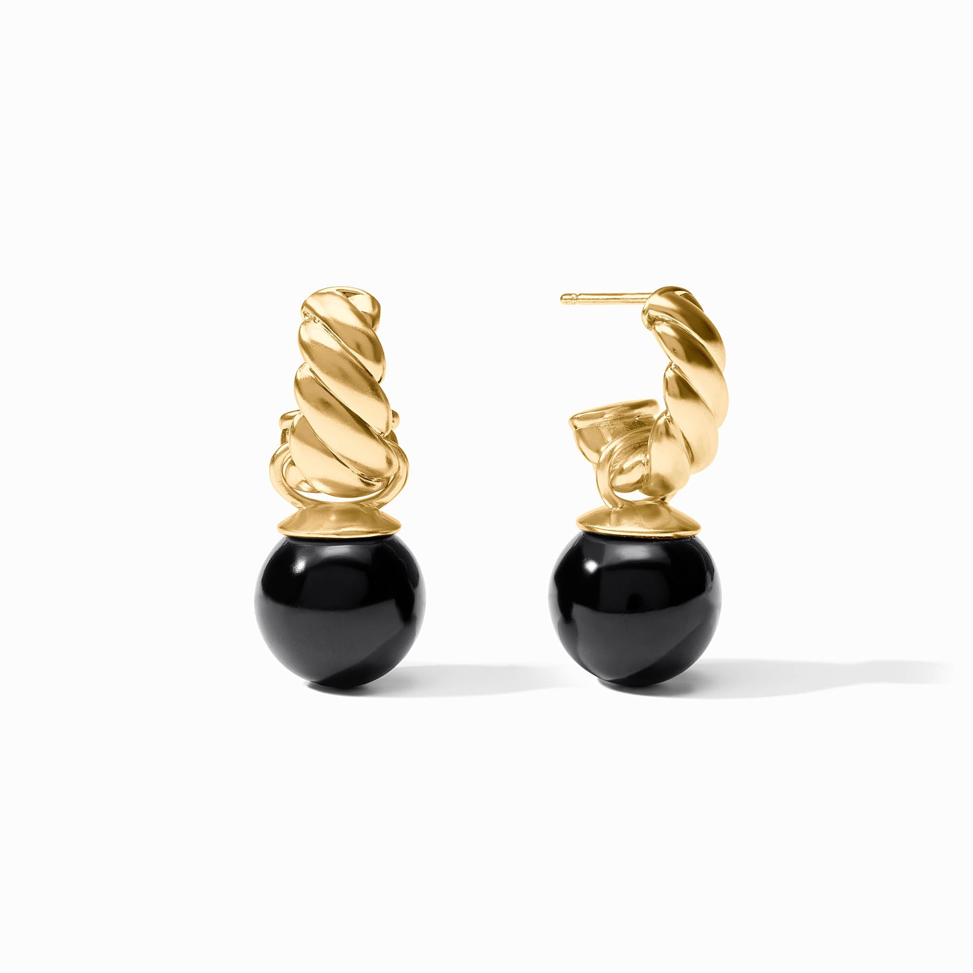 Julie Vos - Ravello Hoop & Charm Earring, Obsidian Black