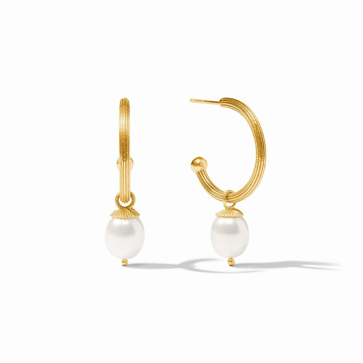 Julie Vos - Sanibel Pearl Hoop & Charm Earring, Pearl