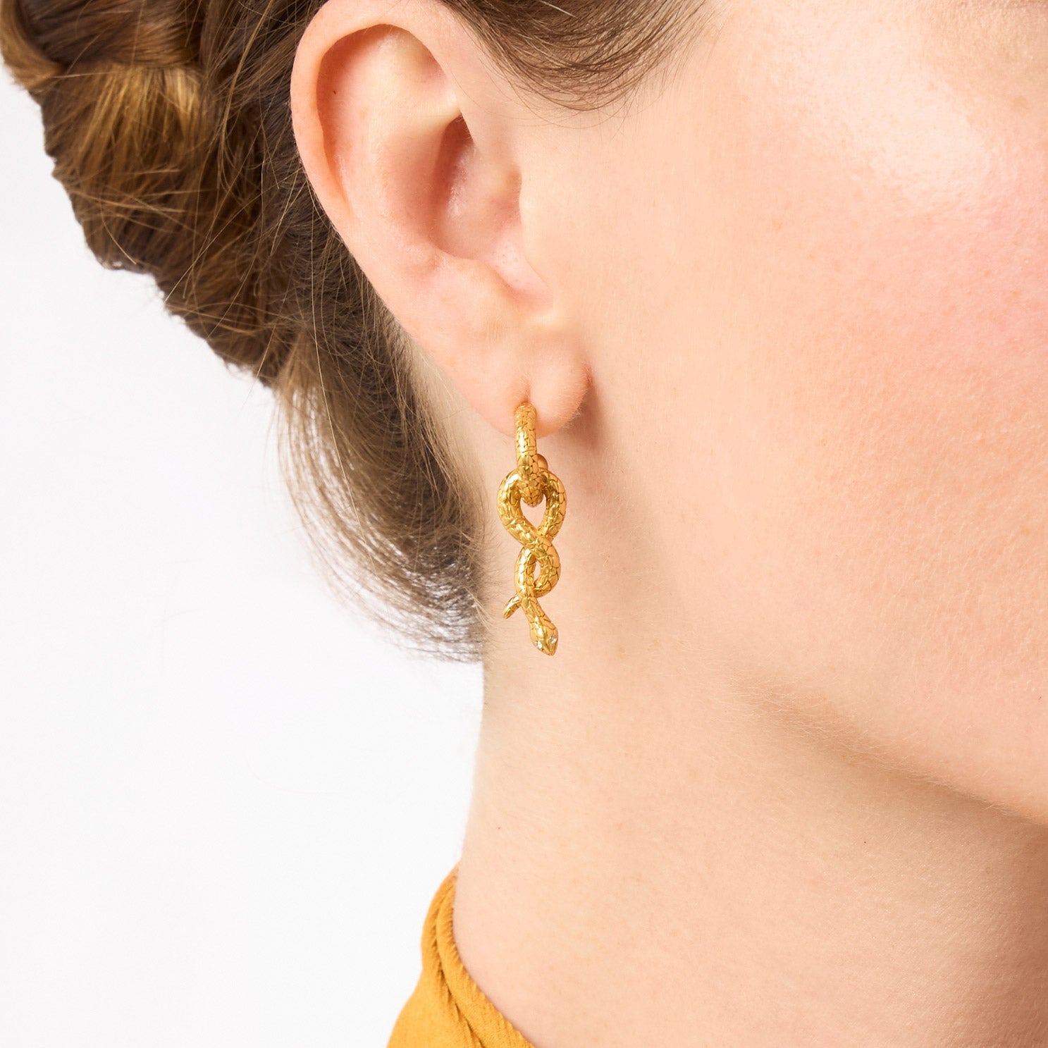 Snake Hoop Charm Earring Julie Vos