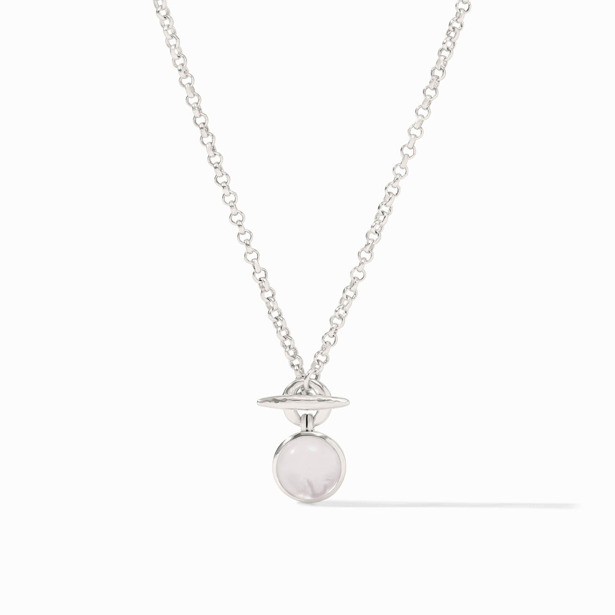 Julie Vos - Solara Solitaire Necklace, Iridescent Clear Crystal
