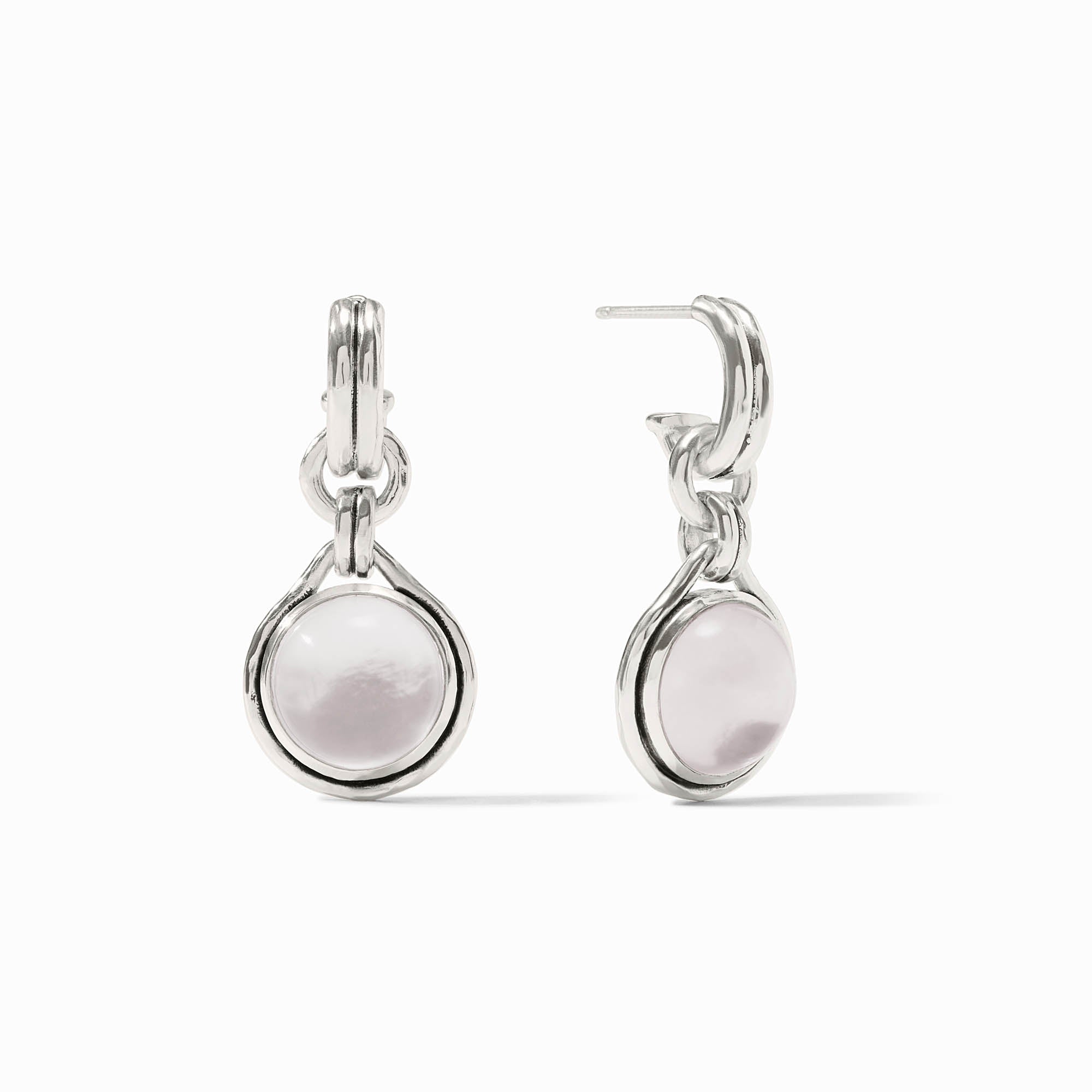 Julie Vos - Solara Hoop & Charm Earring, Iridescent Clear Crystal
