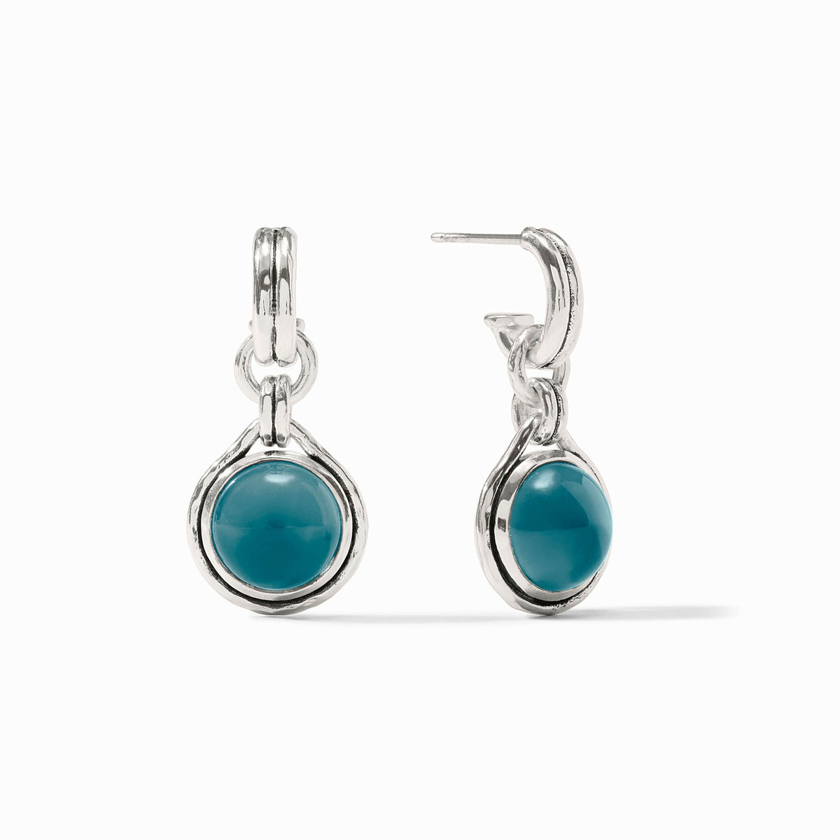 Julie Vos - Solara Hoop & Charm Earring, Iridescent Montana Blue