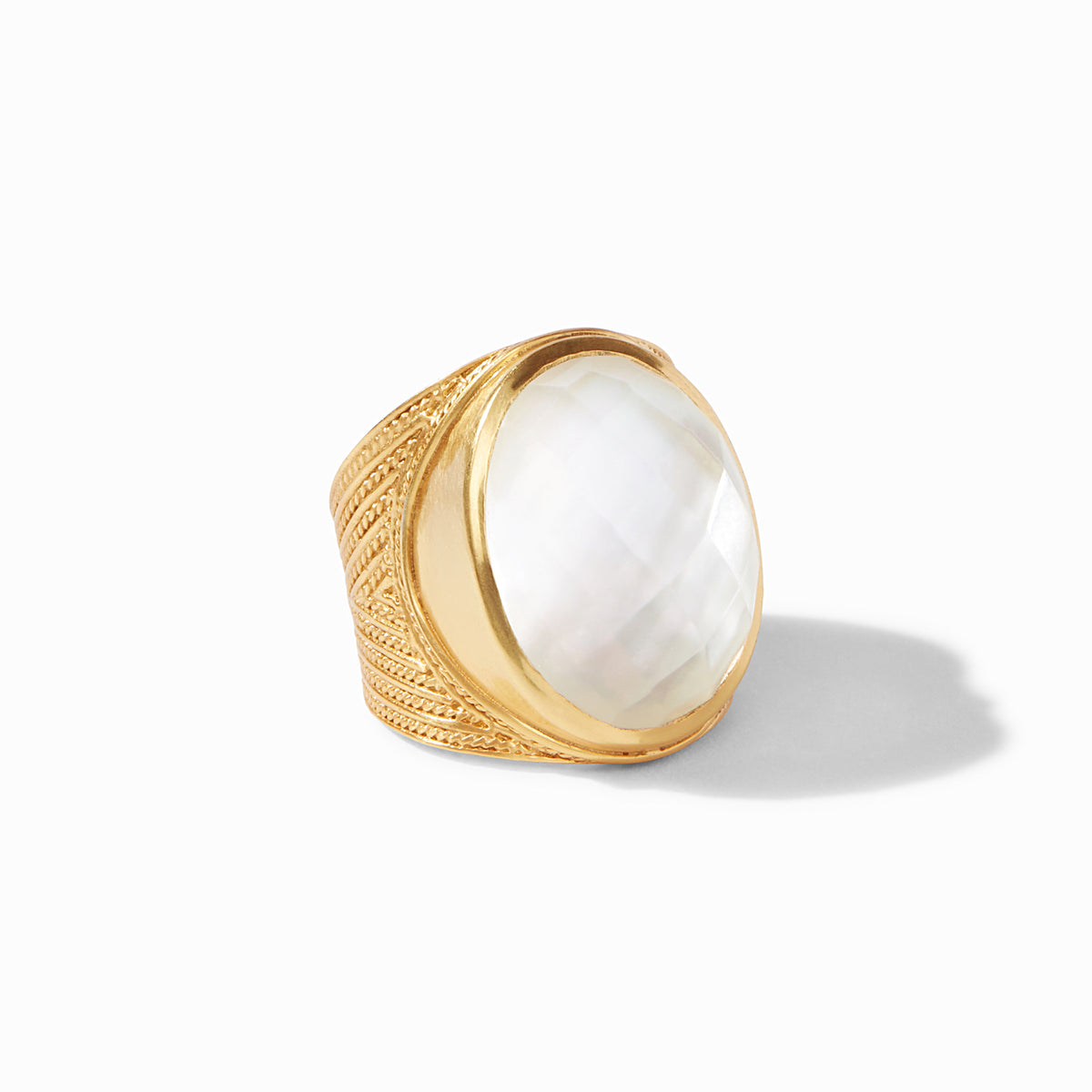 Julie Vos - Verona Statement Ring, Iridescent Clear Crystal / 9