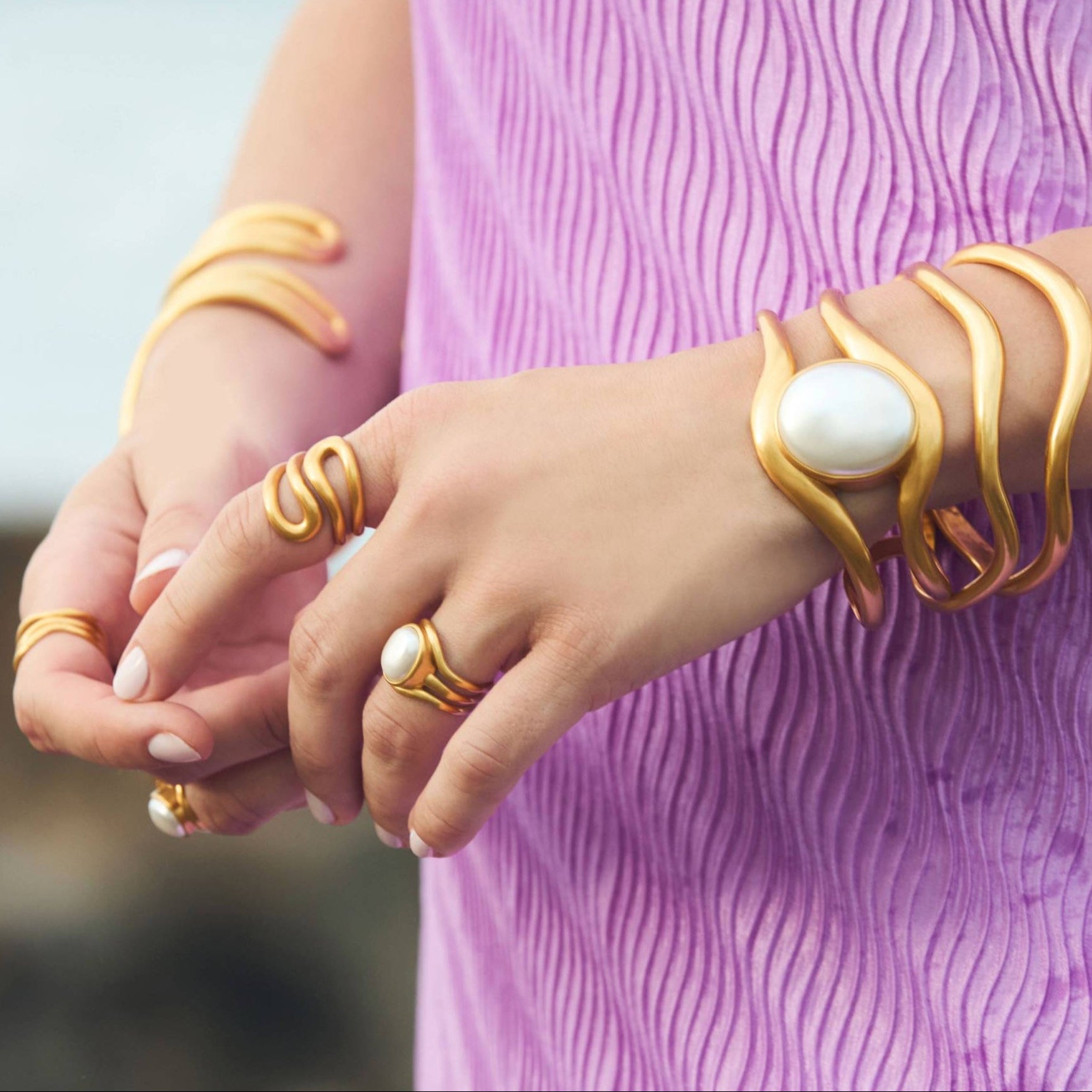 Gold Wave Wrap Ring | Julie Vos