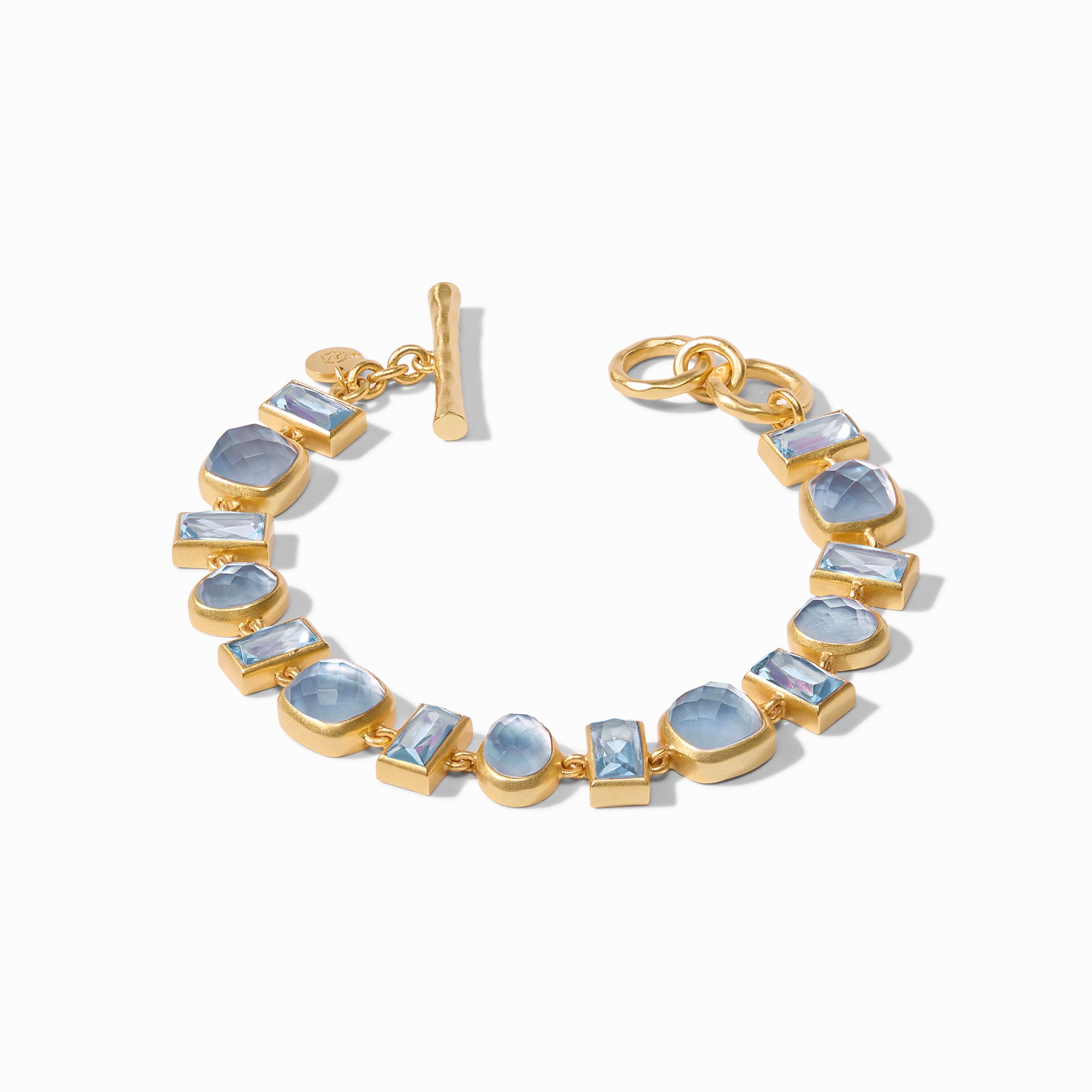 Julie Vos - Antonia Tennis Bracelet, Iridescent Chalcedony Blue