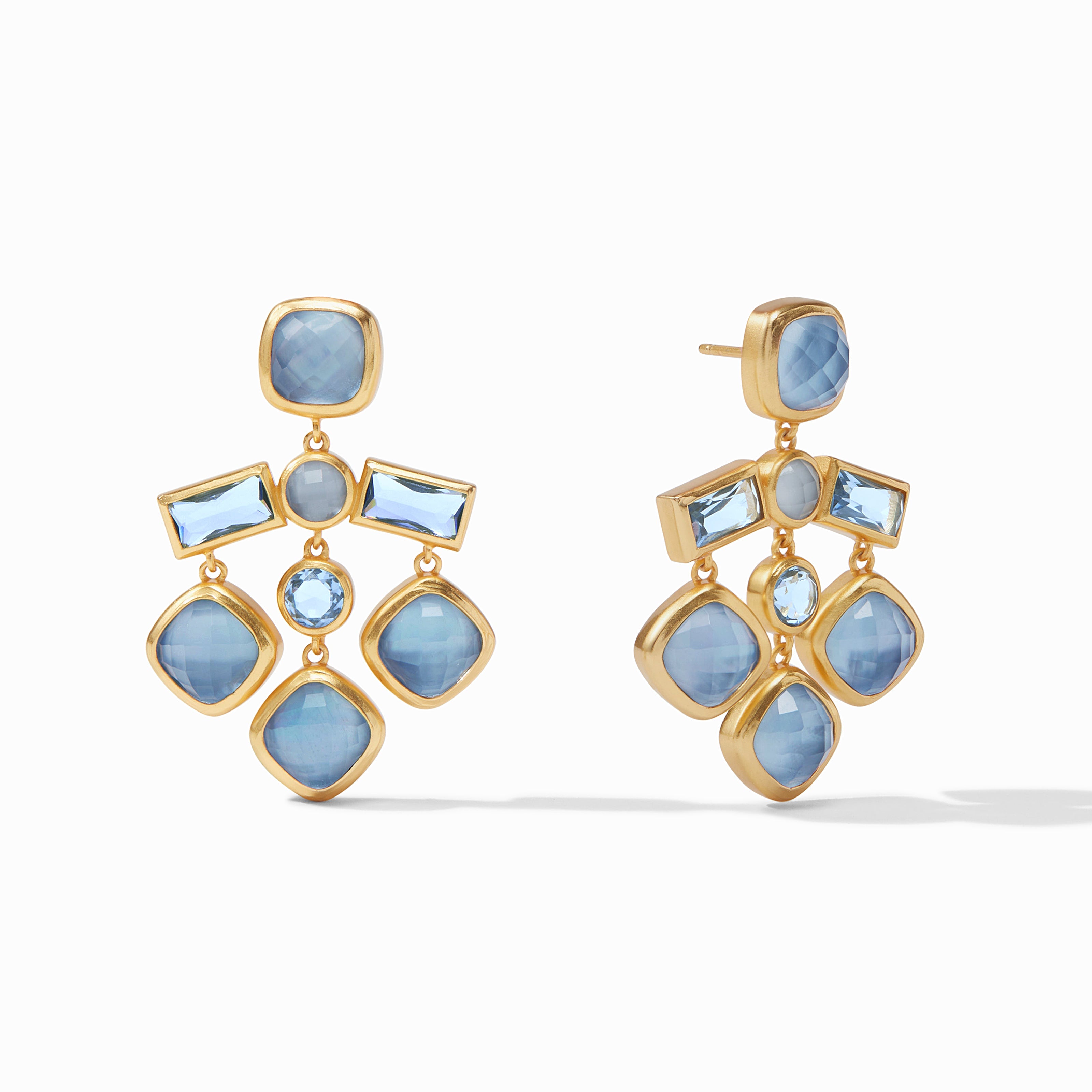 Iridescent top chandelier earrings