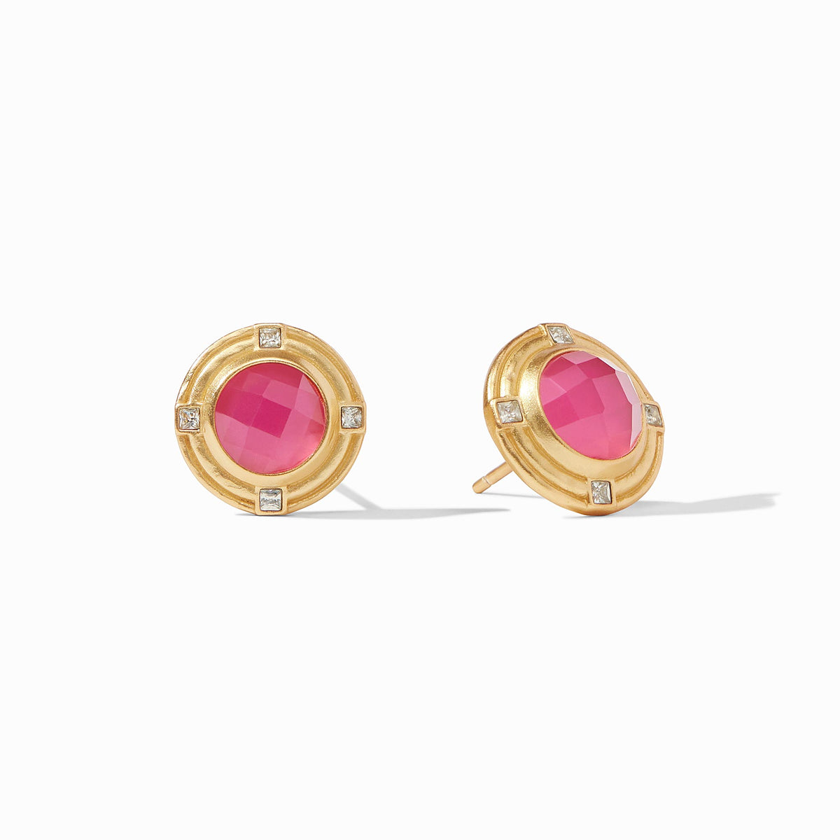 Julie Vos - Astor Stone Stud, Iridescent Raspberry
