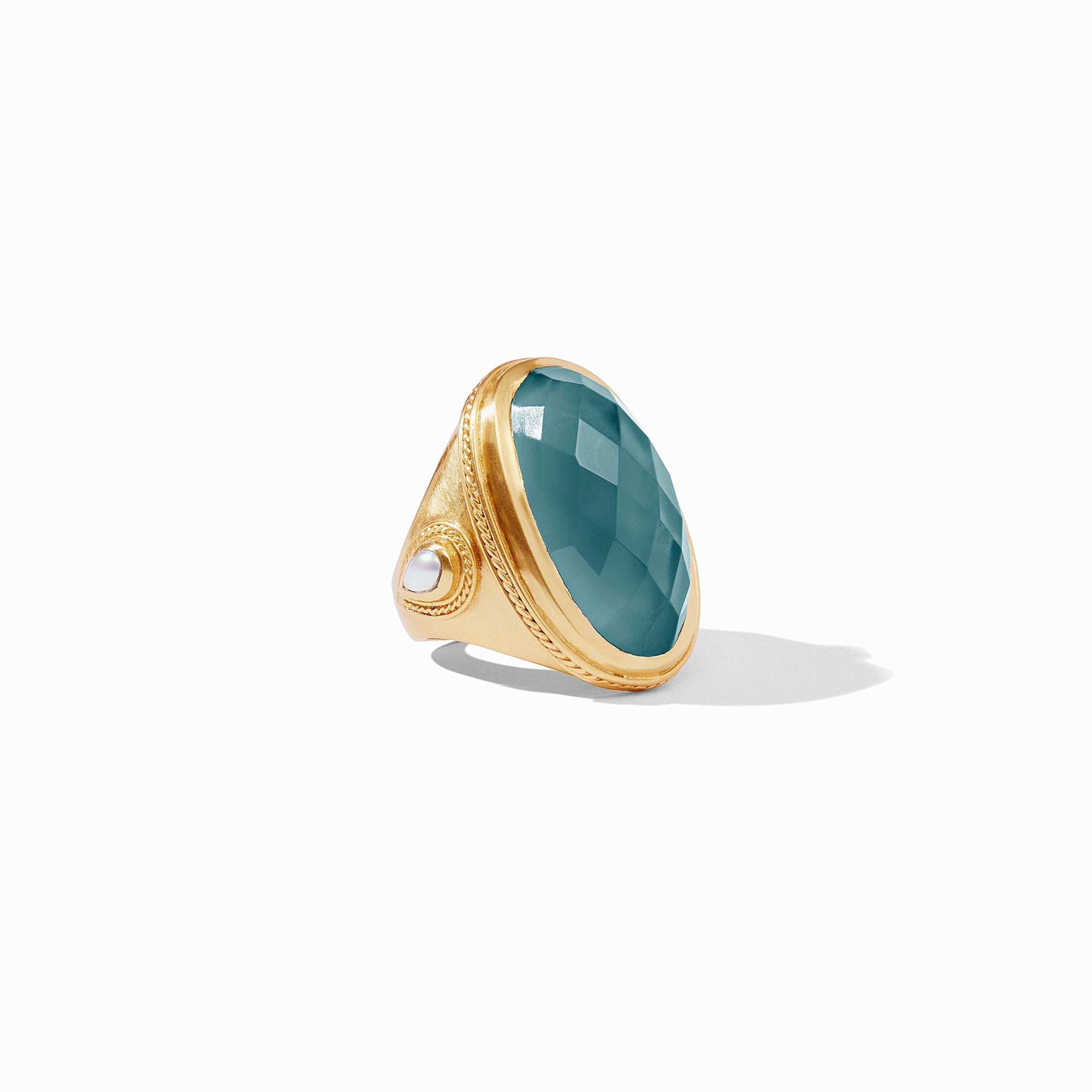 Julie Vos - Cannes Statement Ring, Iridescent Peacock Blue / 8