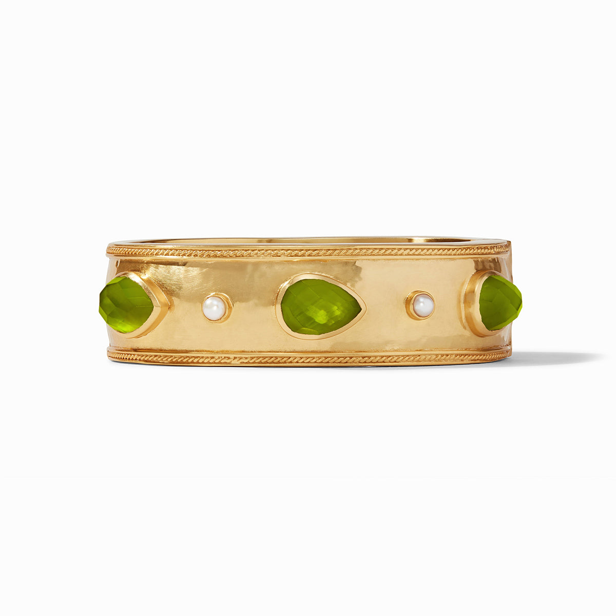 Julie Vos - Cassis Statement Hinge Bangle, Iridescent Jade Green