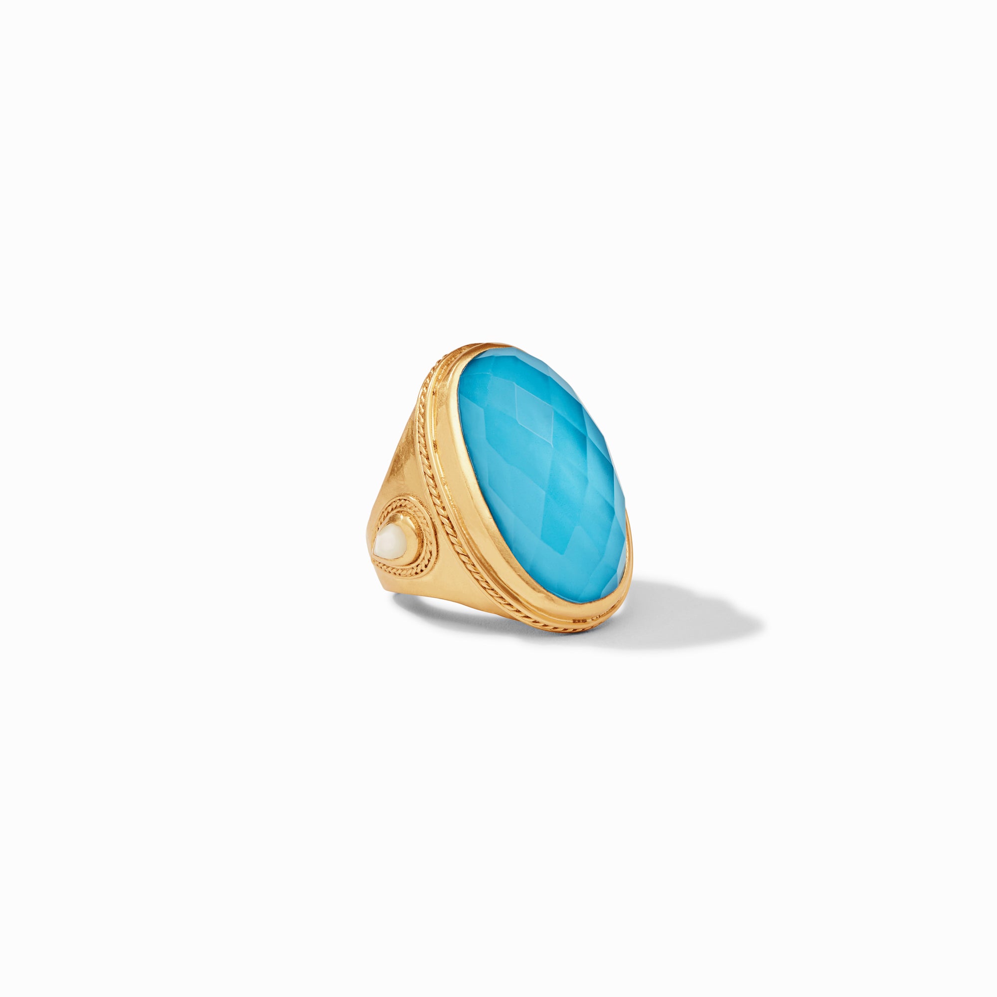 Julie Vos - Cassis Statement Ring, Iridescent Pacific Blue / 7, Iridescent Pacific Blue, summer in pacific blue, perfect pairings, best seller, fern collection