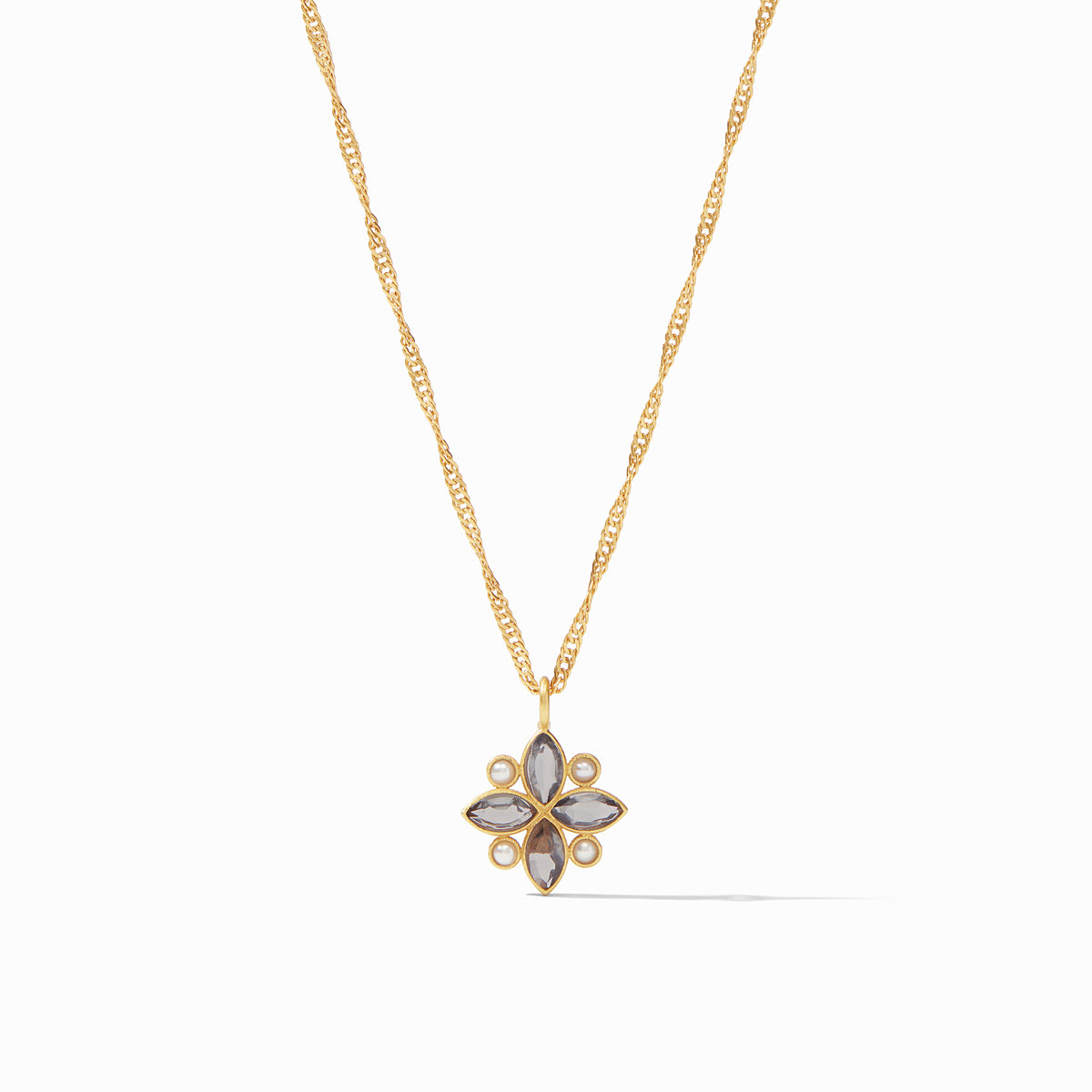 Julie Vos - Charlotte Delicate Necklace, Charcoal Blue