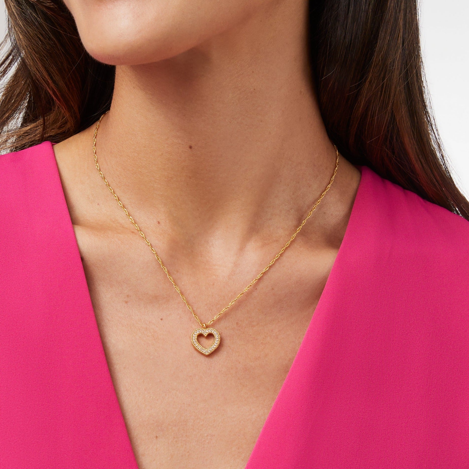 Esme Heart Pavé Solitaire Necklace | Julie Vos