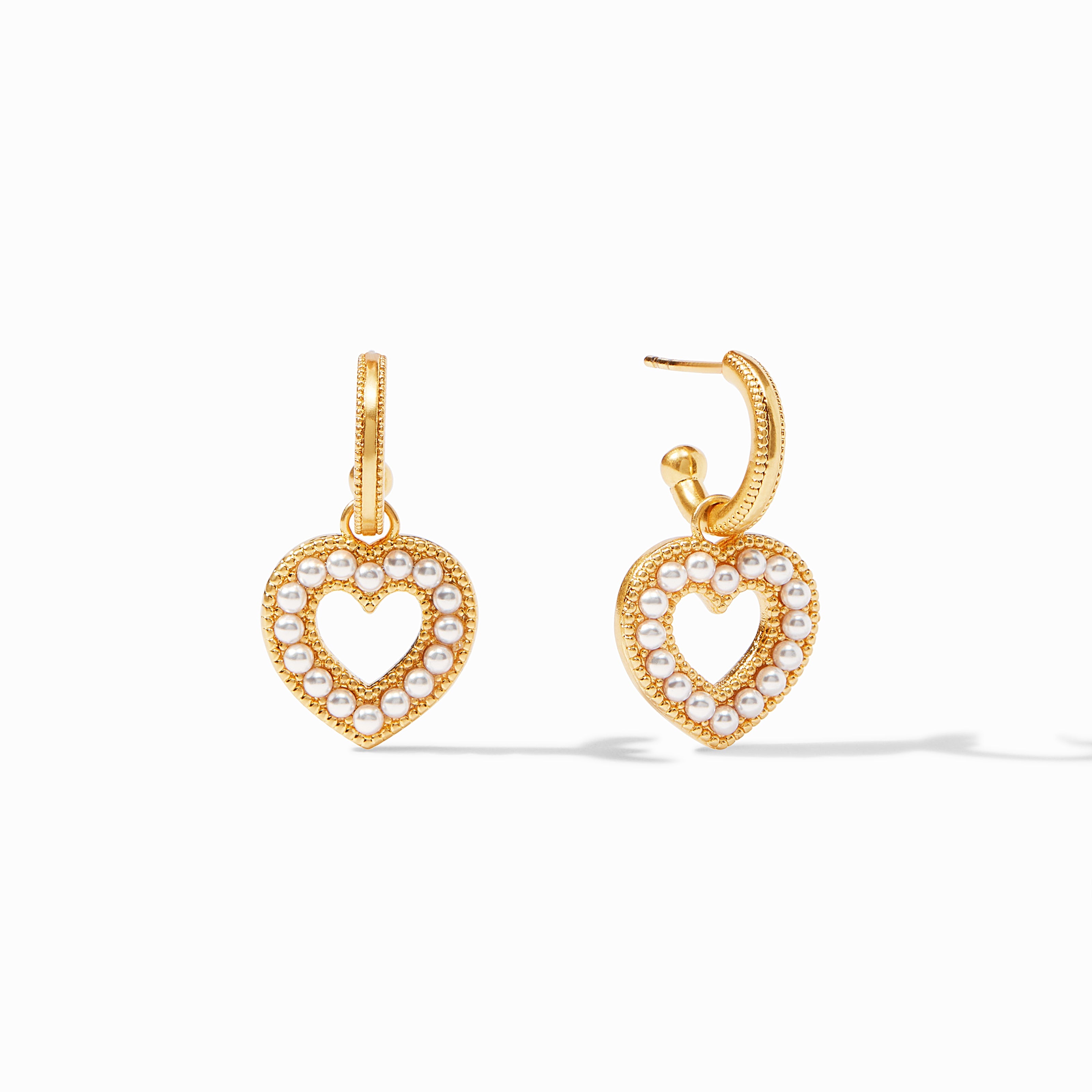 Pearl heart hoop earrings sale