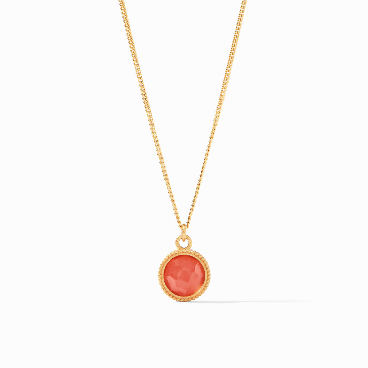 Julie Vos - Fleur-de-Lis Solitaire Necklace, Iridescent Coral