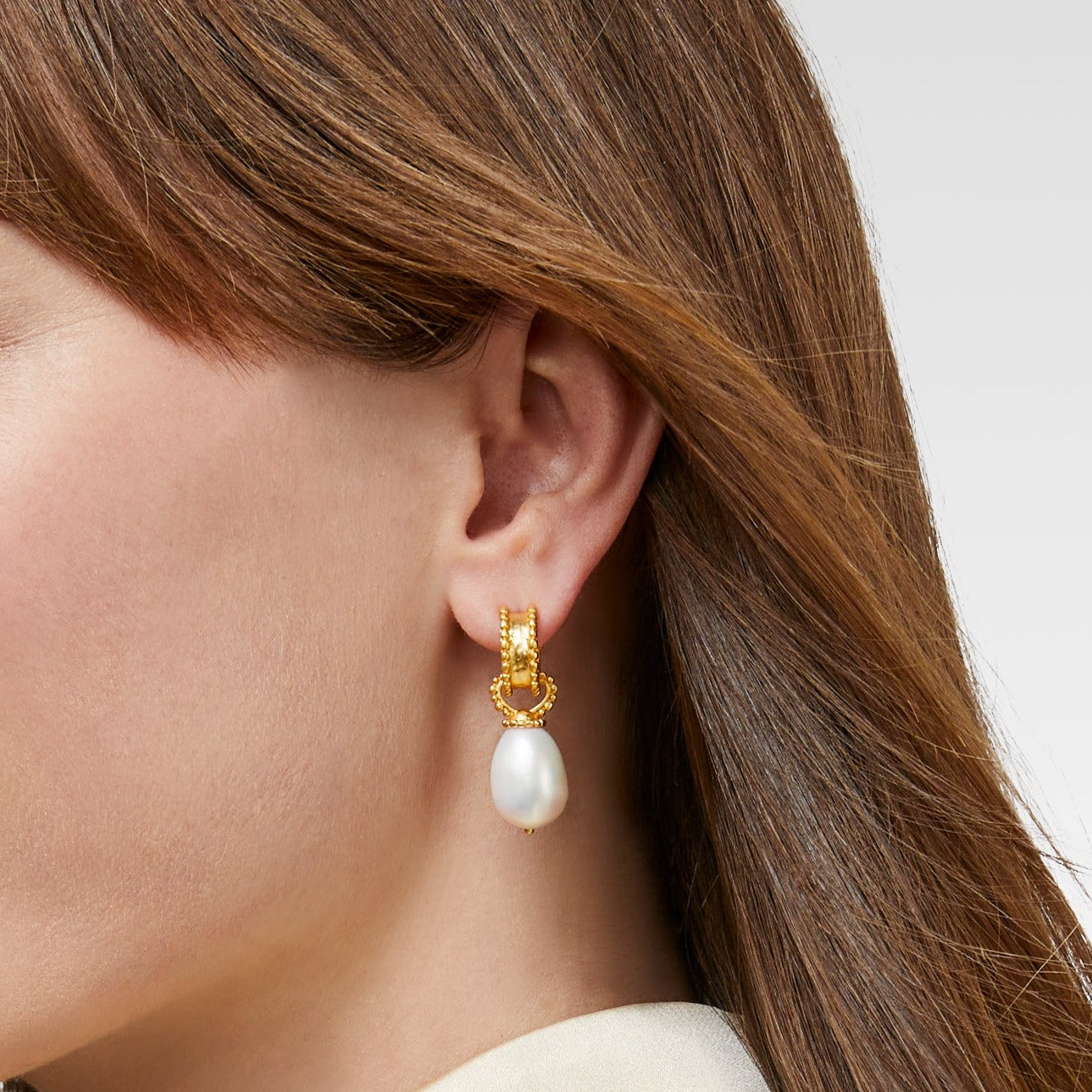 Marbella Pearl Hoop & Charm Earring | Julie Vos