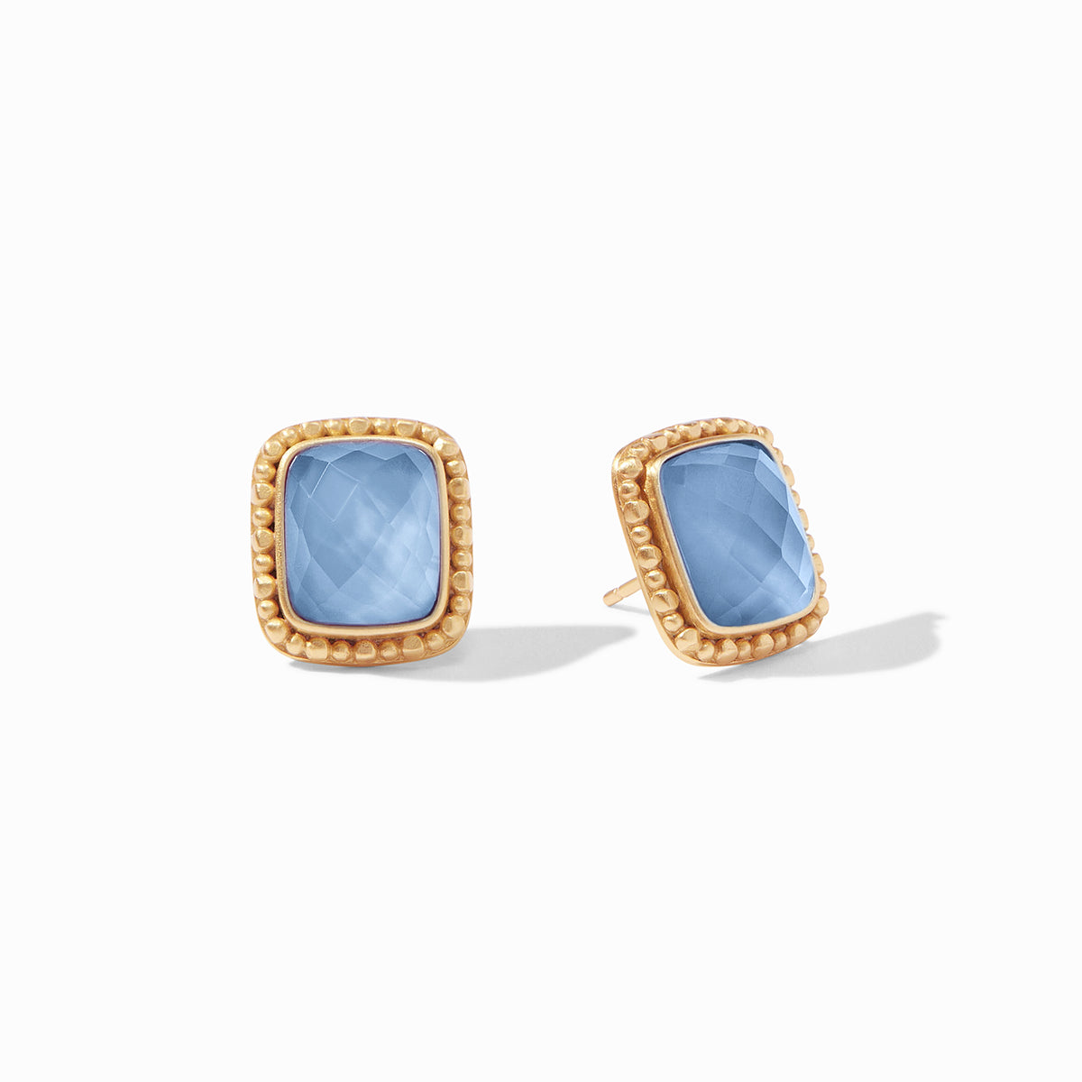 Julie Vos - Marbella Stud, Iridescent Chalcedony Blue