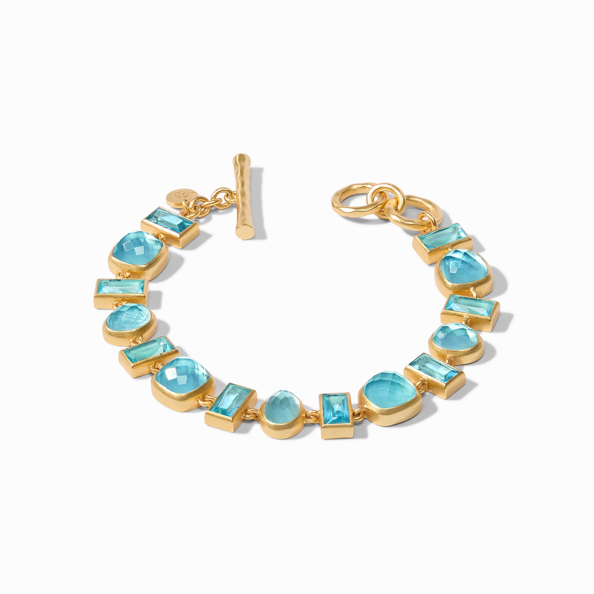 Julie Vos - Antonia Tennis Bracelet, Iridescent Bahamian Blue