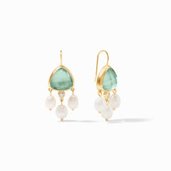 Julie Vos - Aquitaine Chandelier Earring, Iridescent Aquamarine Blue