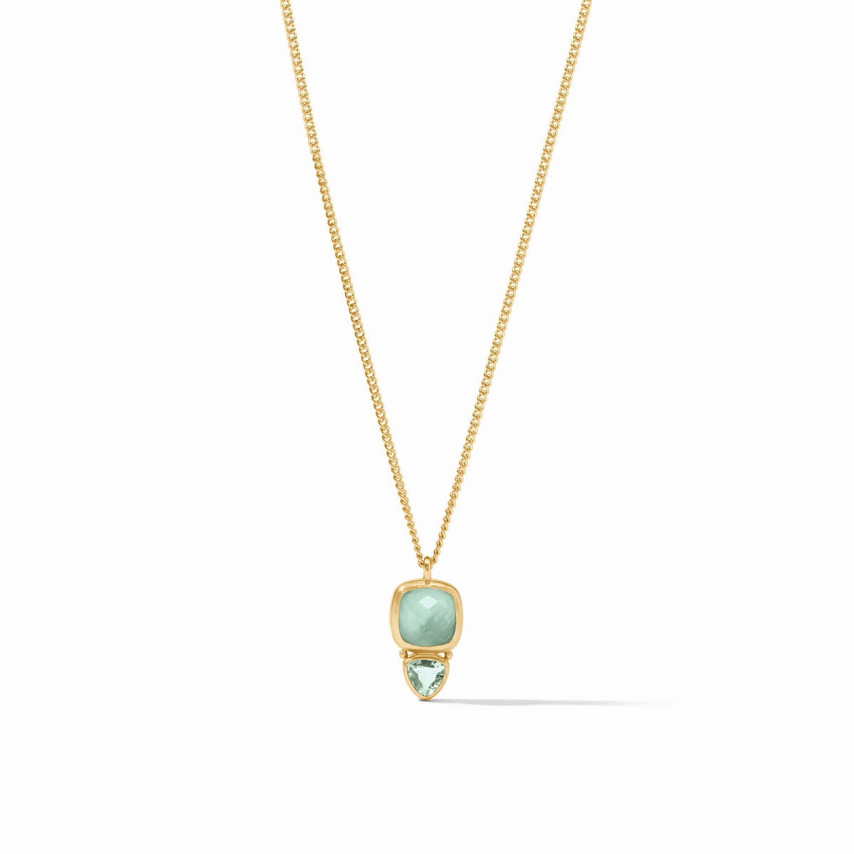 Julie Vos - Aquitaine Duo Delicate Necklace, Iridescent Aquamarine Blue