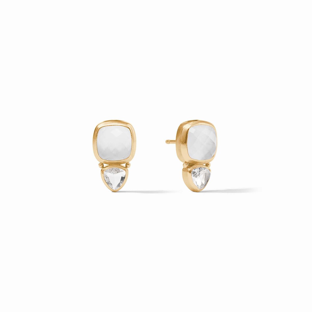 Julie Vos - Aquitaine Duo Stud, Iridescent Clear Crystal