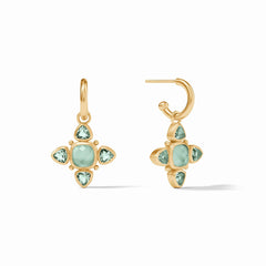 Julie Vos - Aquitaine Hoop &amp; Charm Earring, Iridescent Aquamarine Blue