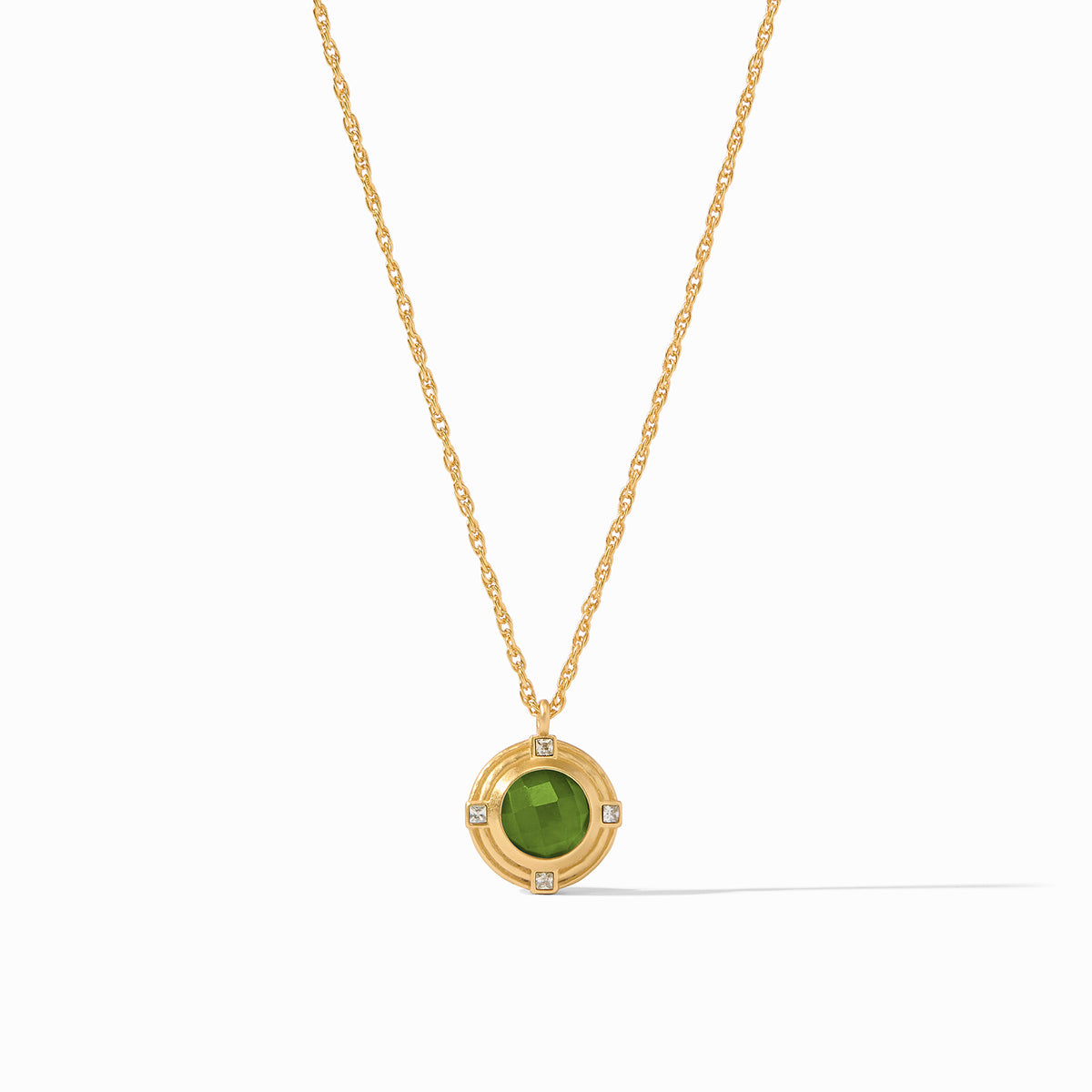 Julie Vos - Astor Solitaire Necklace, Iridescent Jade Green