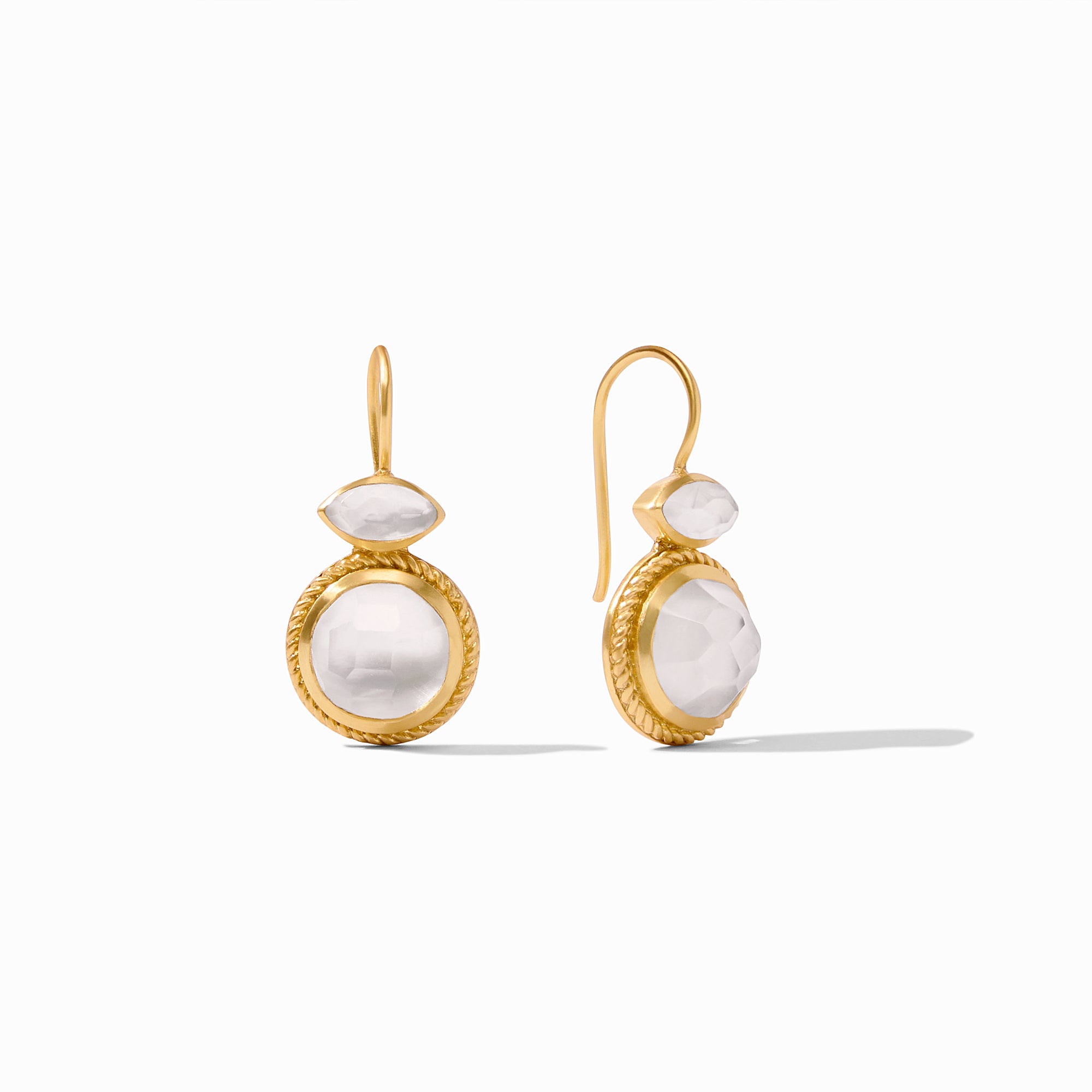 Julie Vos - Monaco Earring, Iridescent Clear Crystal
