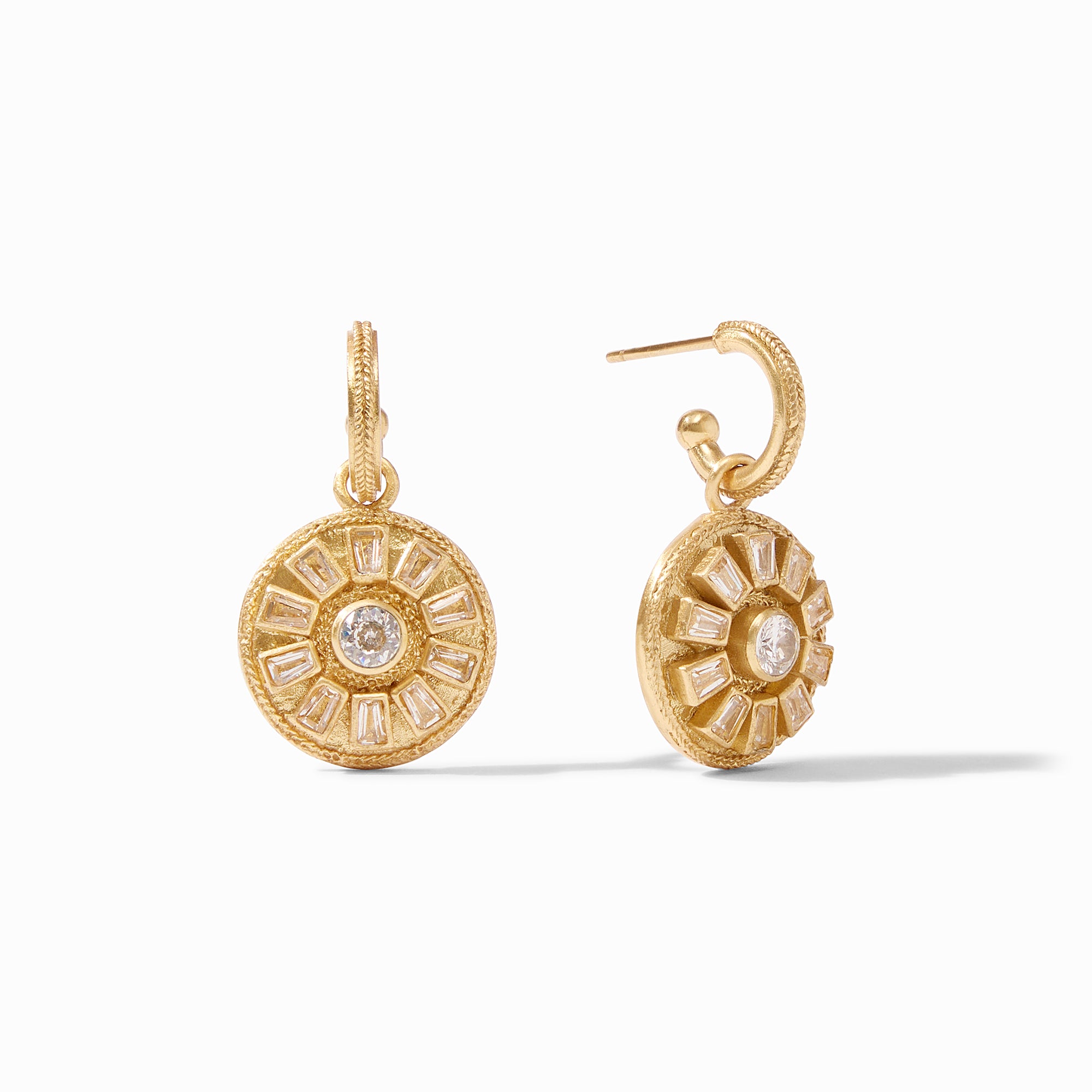 Aurora Hoop and Charm Earring in CZ