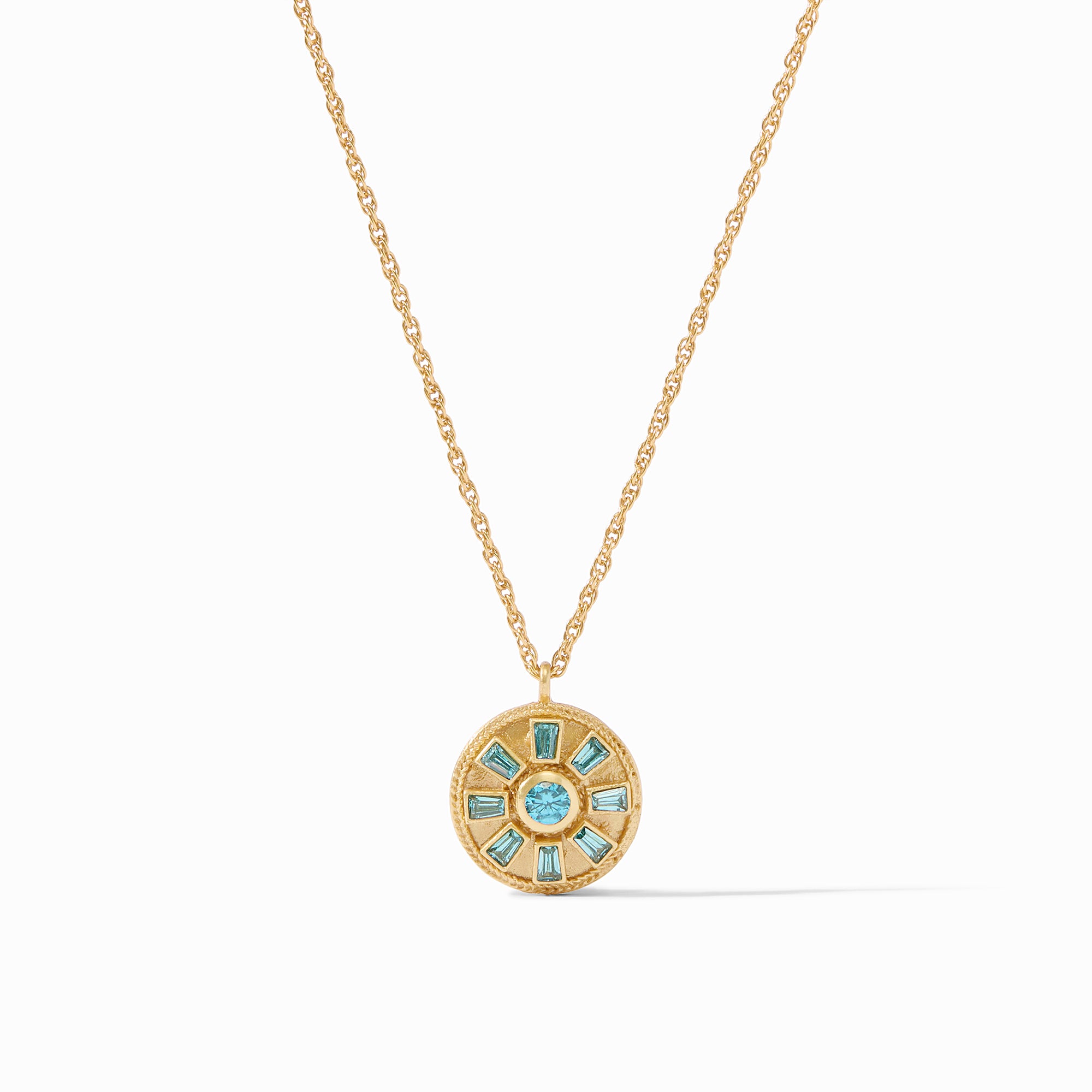 Aurora Solitaire Necklace in Bahamian Blue