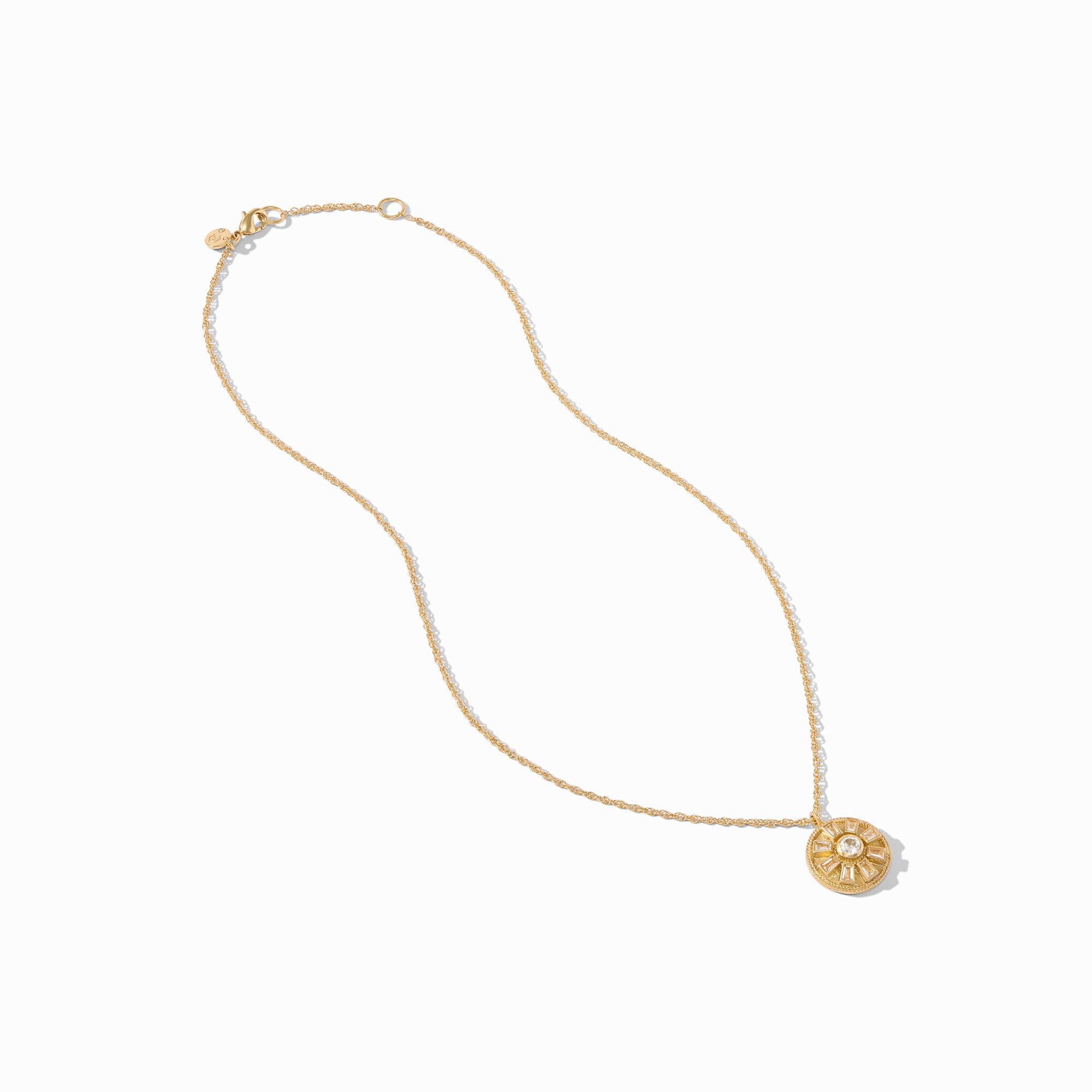 Aurora Solitaire Necklace in CZ full view of necklace; carousel