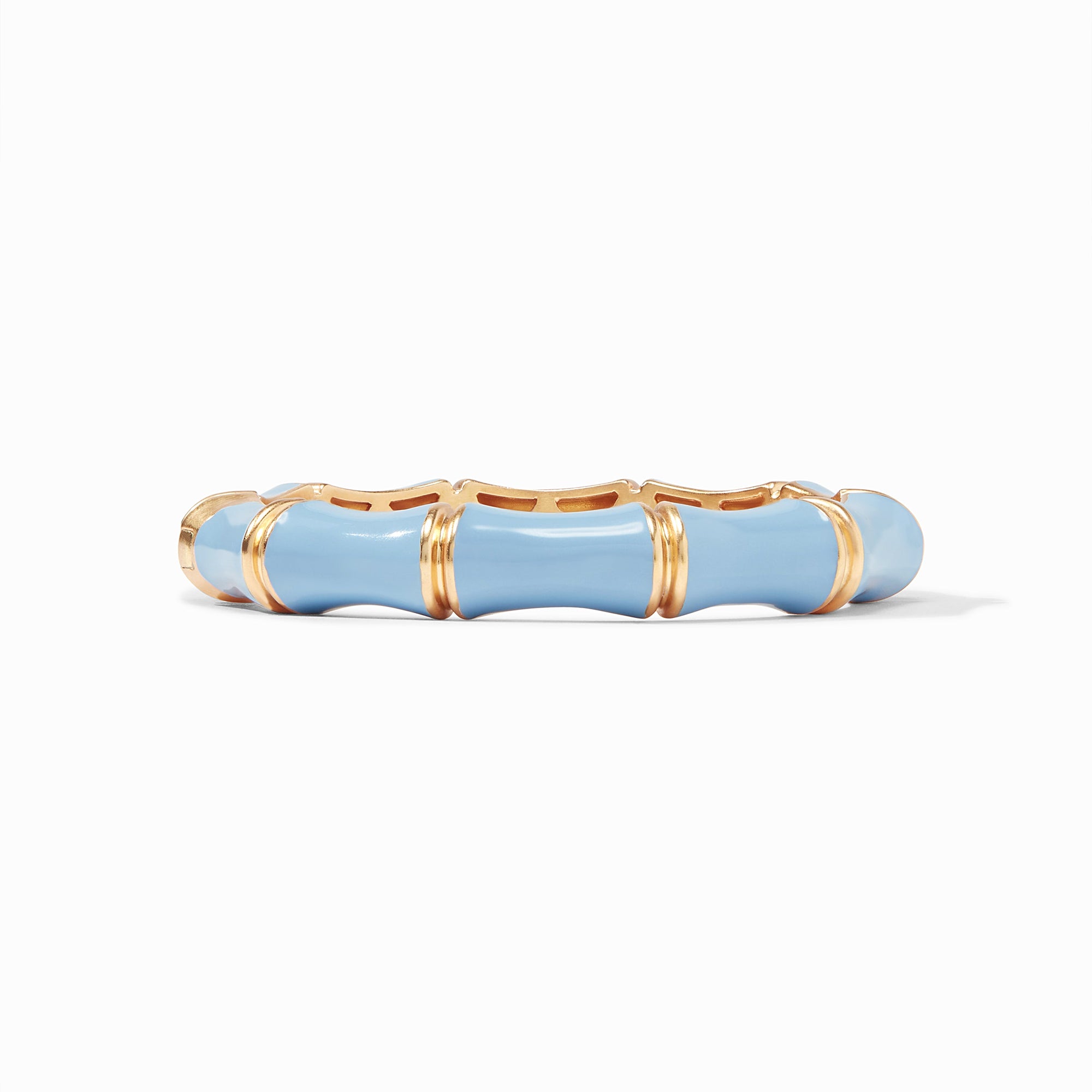 Bamboo Hinge Bangle Chalcedony Blue Enamel