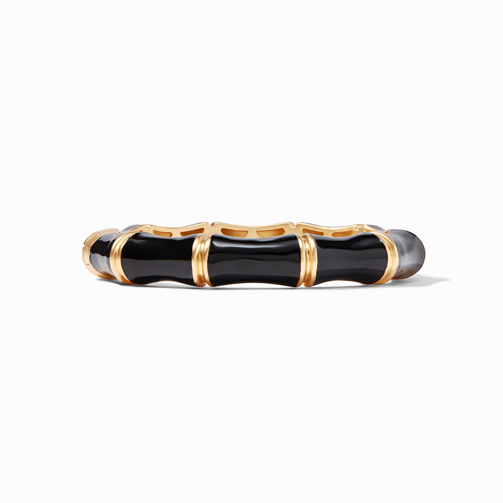 Bamboo Hinge Bangle Obsidian Black Enamel