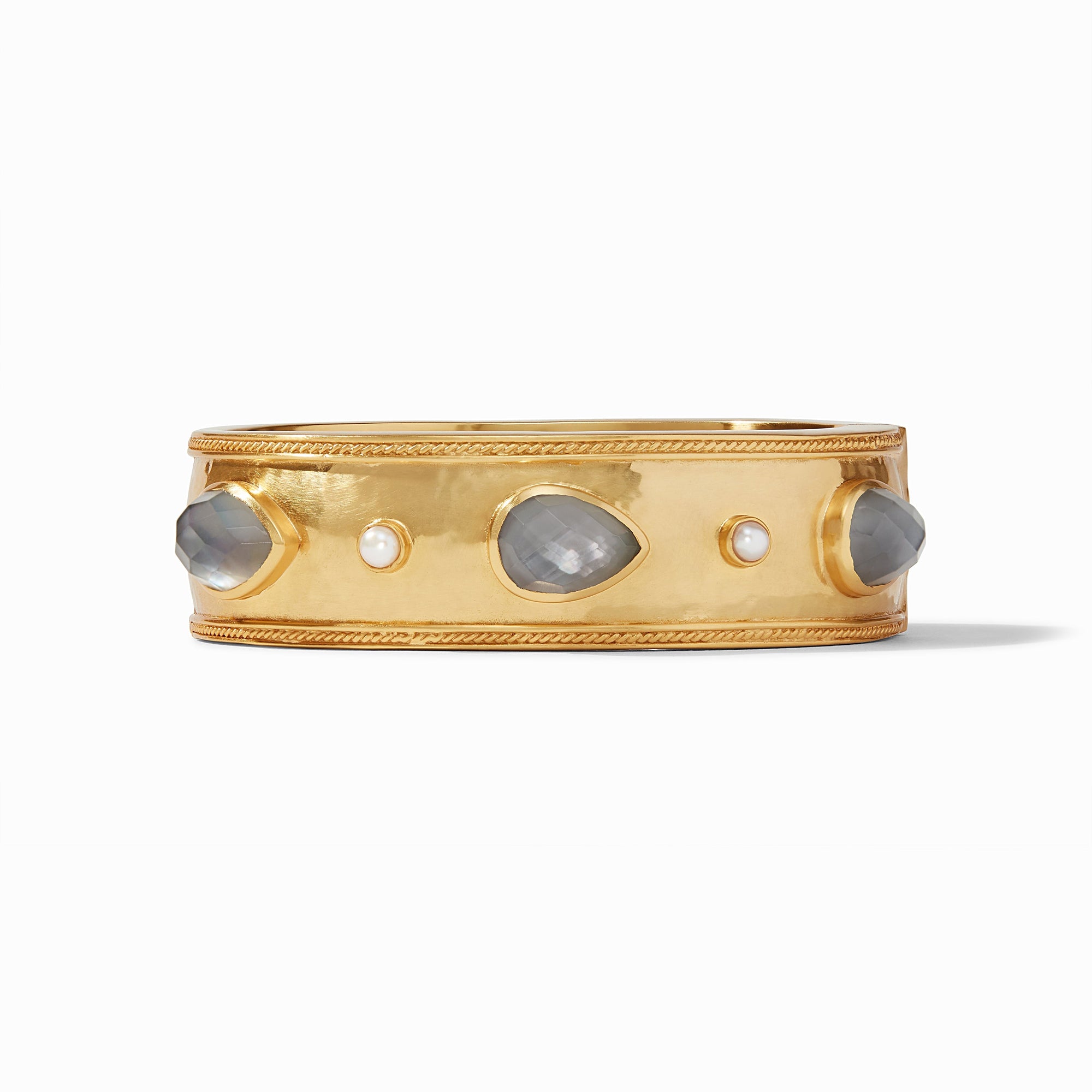 Julie Vos - Cassis Statement Hinge Bangle, Iridescent Charcoal Blue