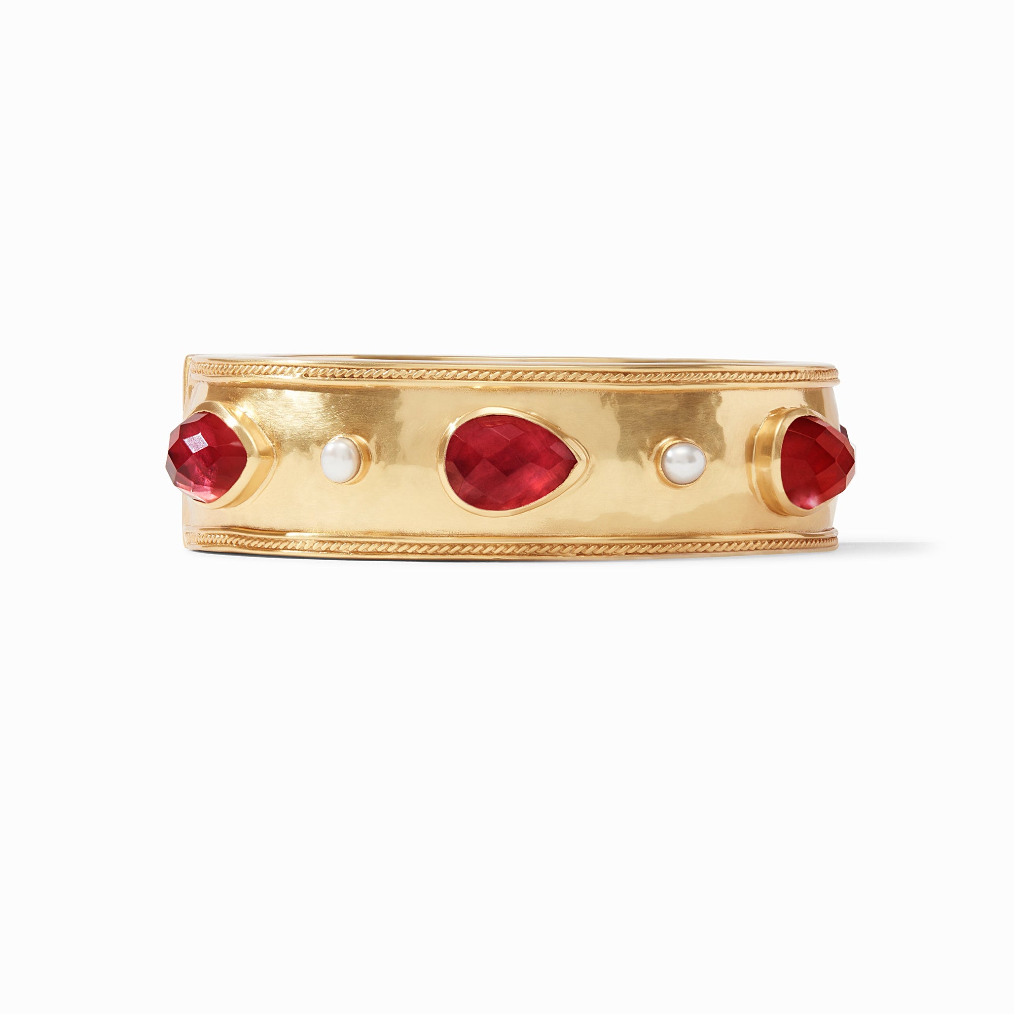 Julie Vos - Cassis Statement Hinge Bangle, Iridescent Ruby Red