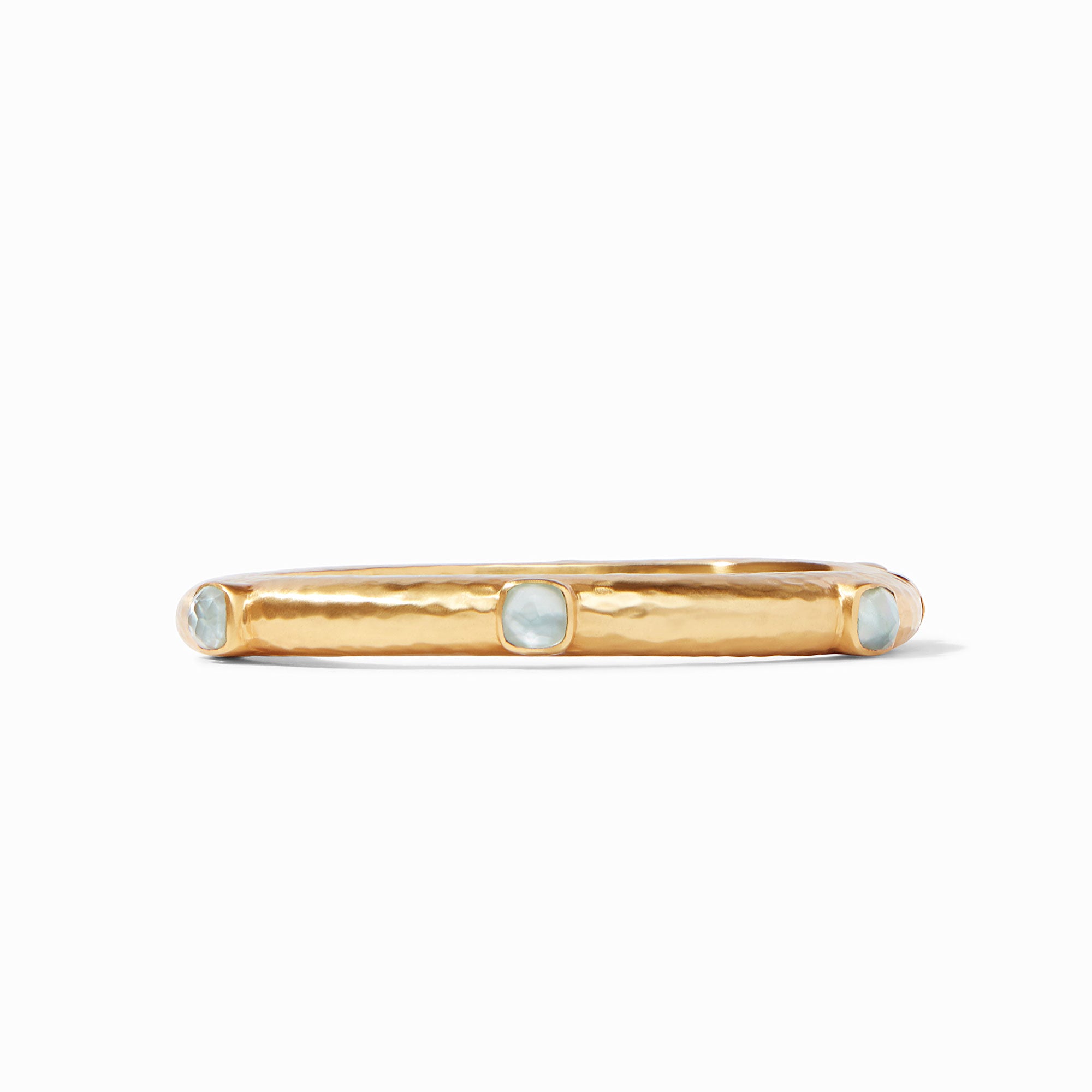 Julie Vos - Catalina Stone Hinge Bangle, Iridescent Aquamarine Blue