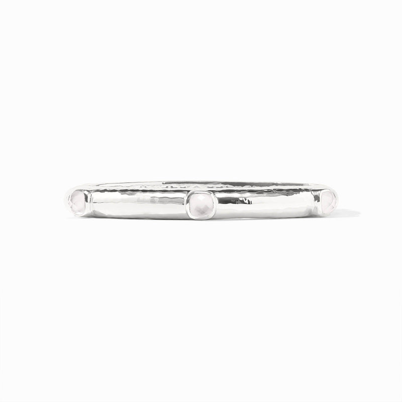 Julie Vos - Catalina Stone Hinge Bangle, Iridescent Clear Crystal