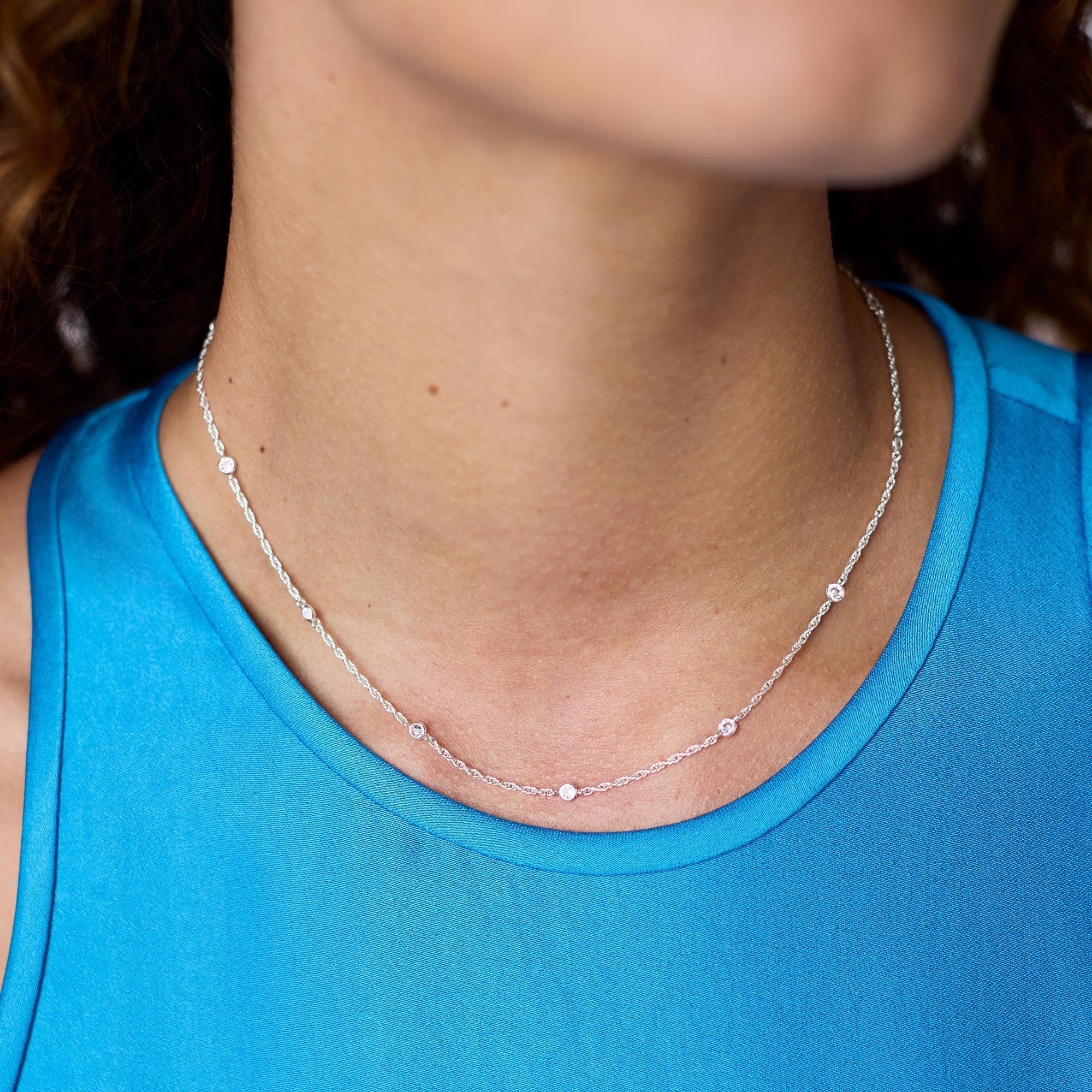 Celeste Delicate Silver Station Necklace | Julie Vos