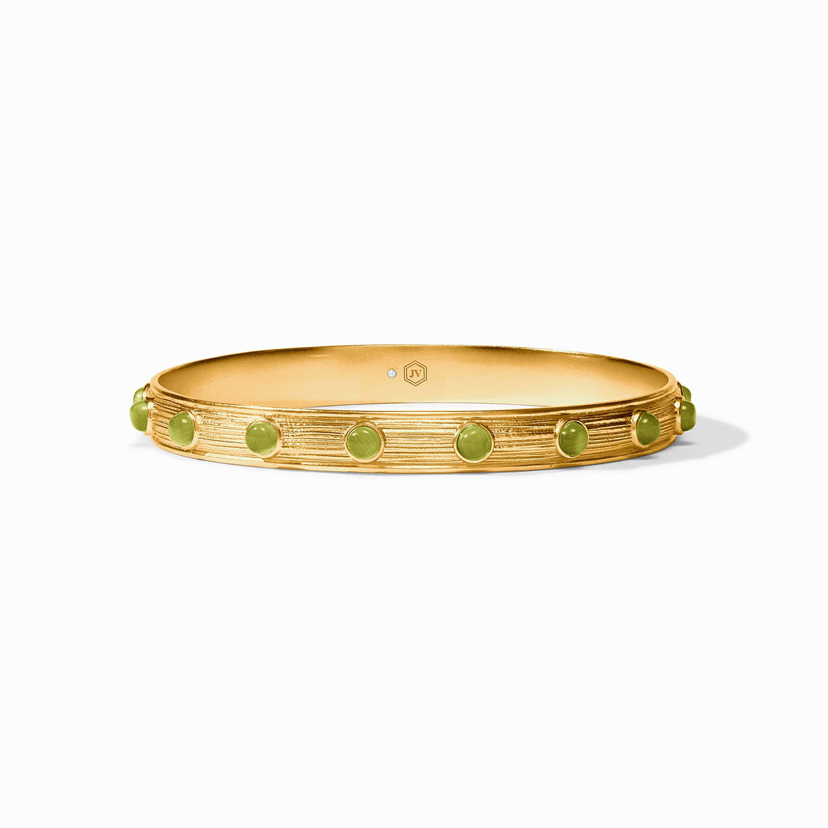 Julie Vos - Cobblestone Stone Bangle, Green Cat's Eye / Large