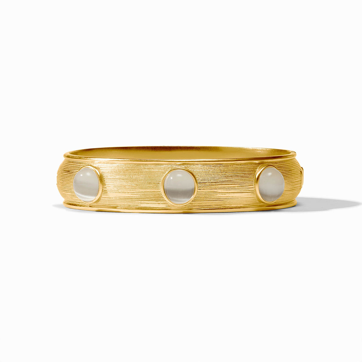 Julie Vos - Cobblestone Stone Hinge Bangle, Ivory Cat's Eye
