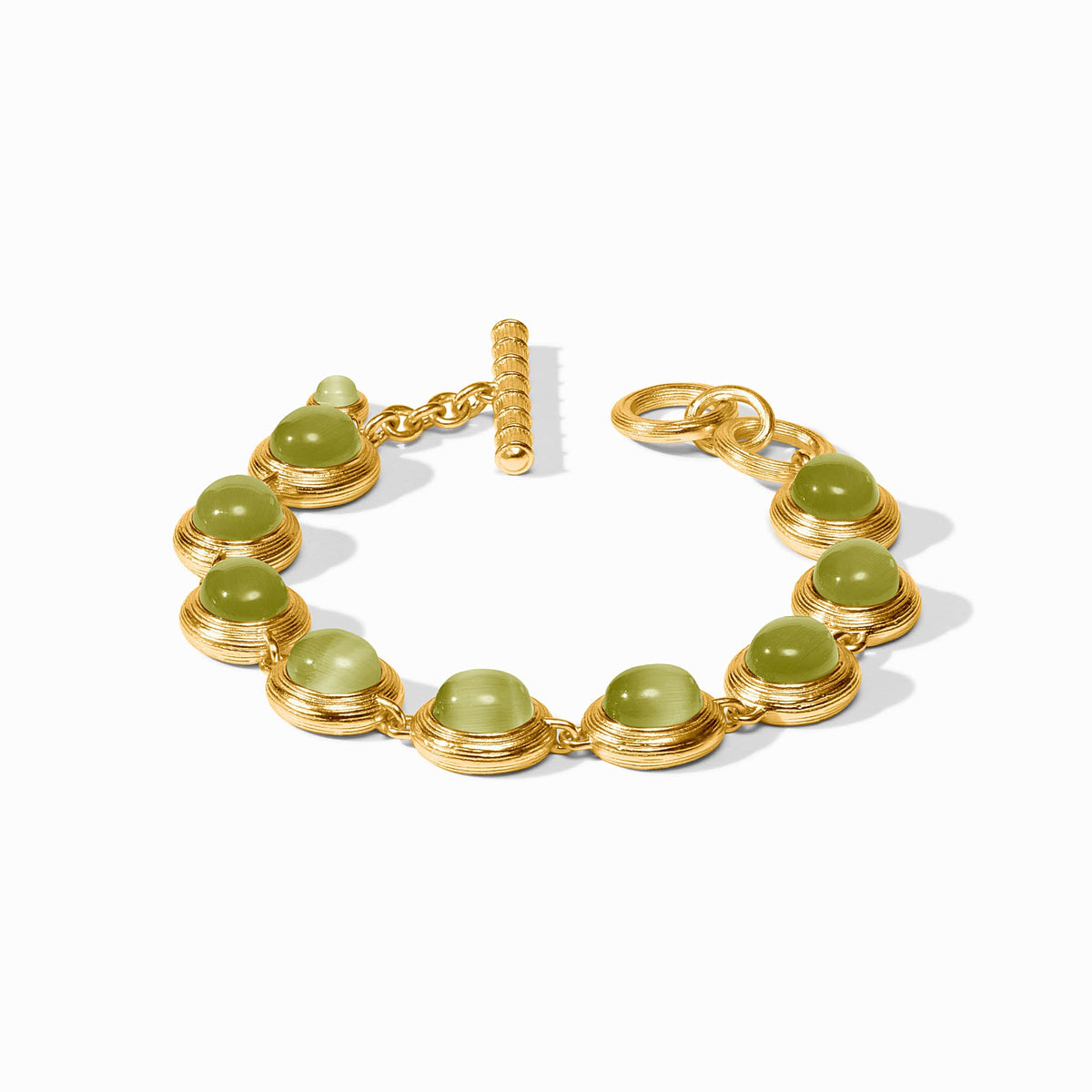 Julie Vos - Cobblestone Tennis Bracelet, Green Cat's Eye