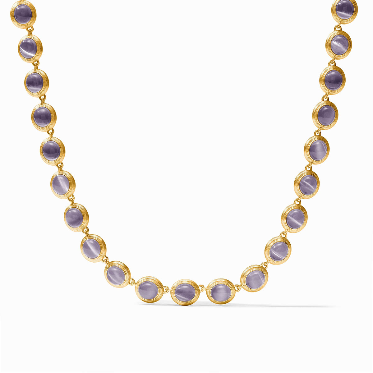 Julie Vos - Cobblestone Tennis Necklace, Blue Cat's Eye