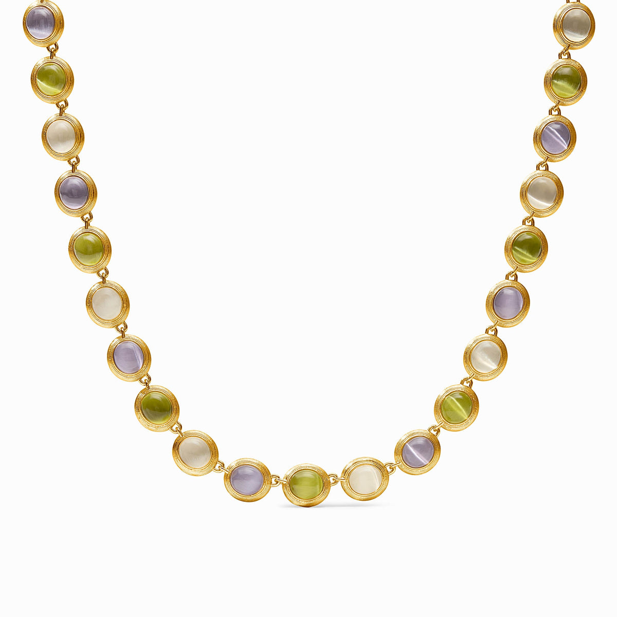 Julie Vos - Cobblestone Tennis Necklace, Multi-Stone Cat's Eye